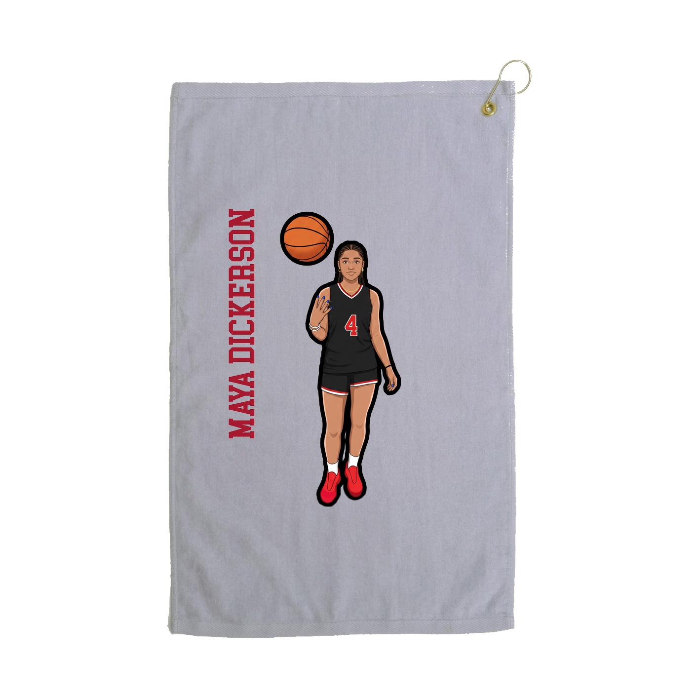 Golf Towel — Name Vertical in Grey
