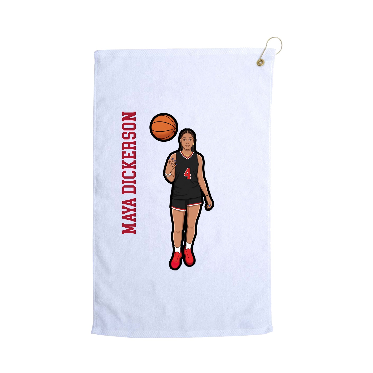 Golf Towel — Name Vertical in White