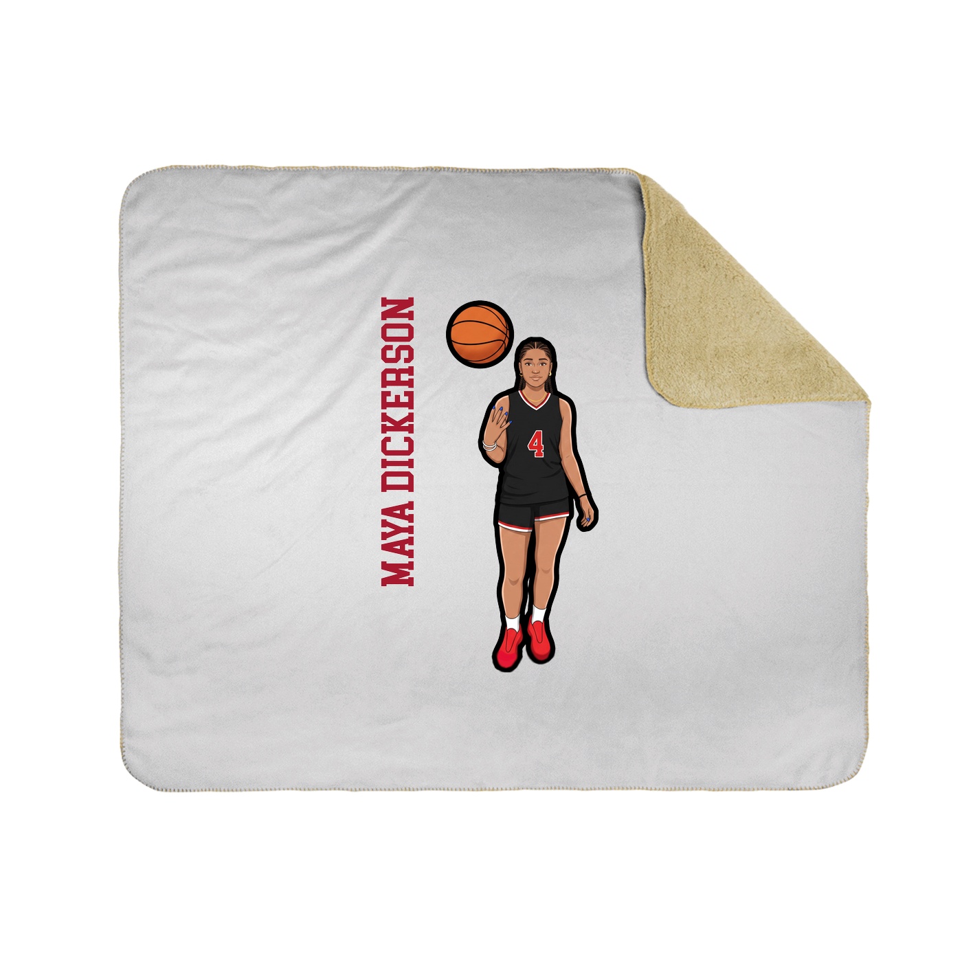 Throw Blanket — Name Vertical in White
