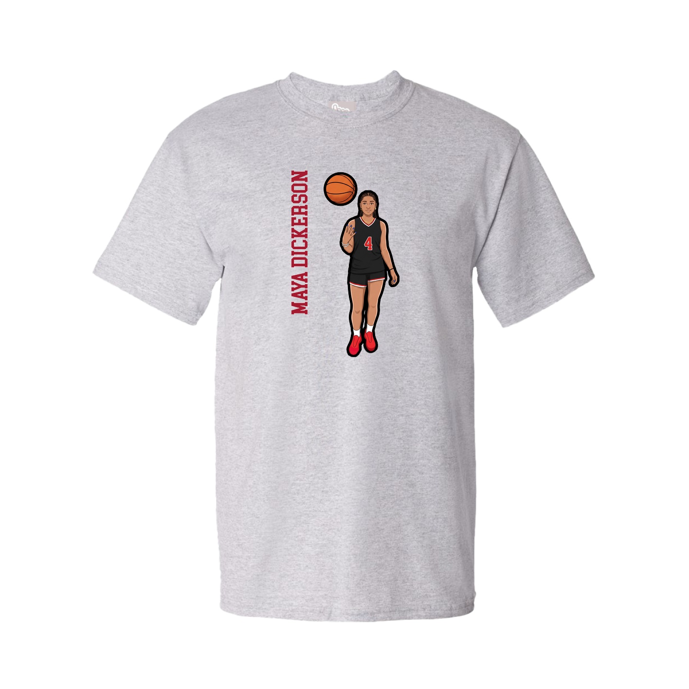 Tee — Name Vertical in Grey