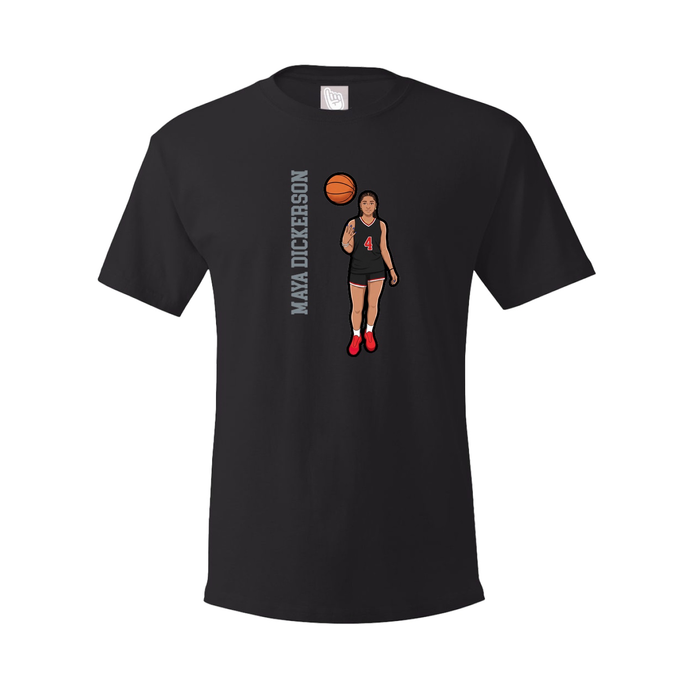 Youth Tee — Name Vertical in Black