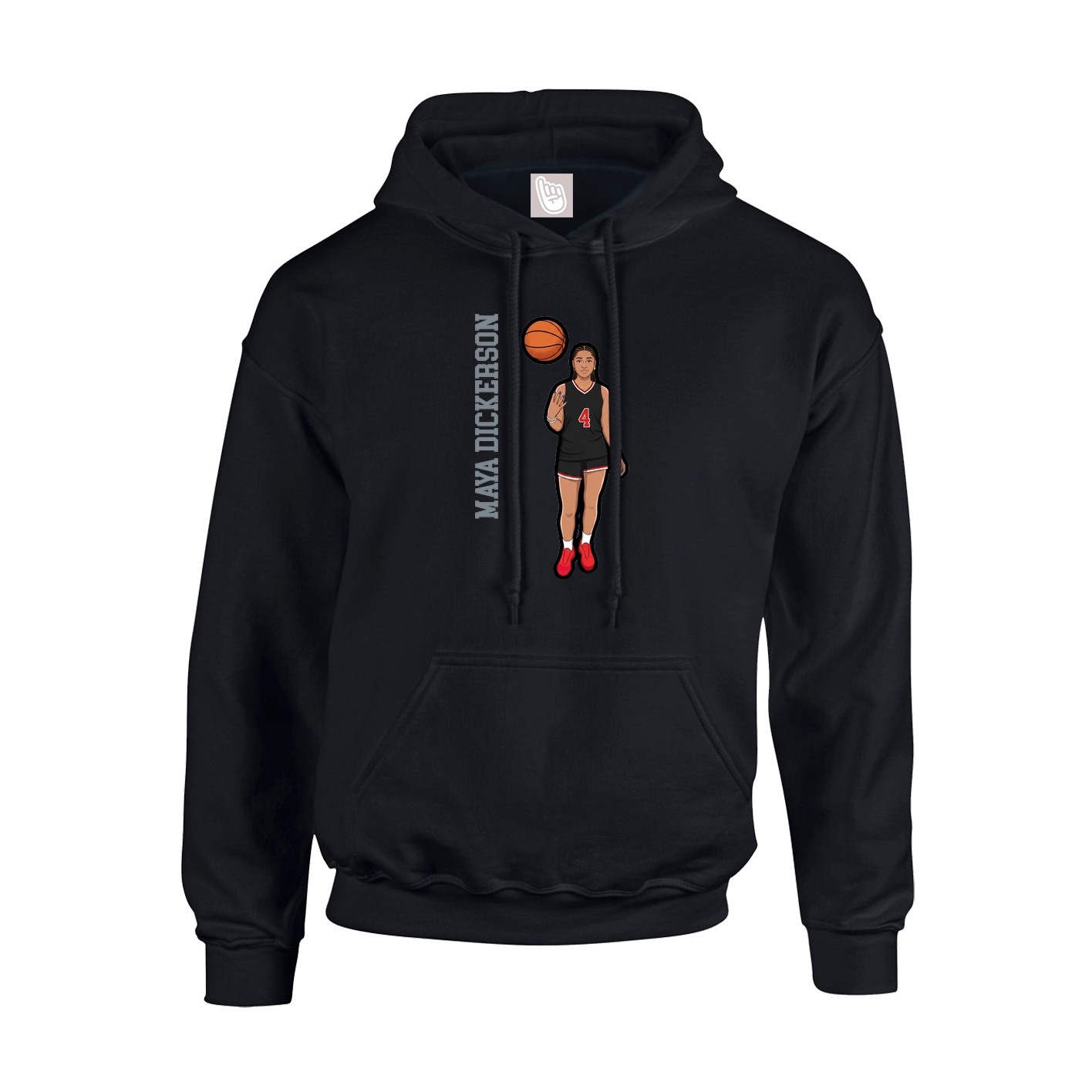 Youth Hoodie — Name Vertical in Black