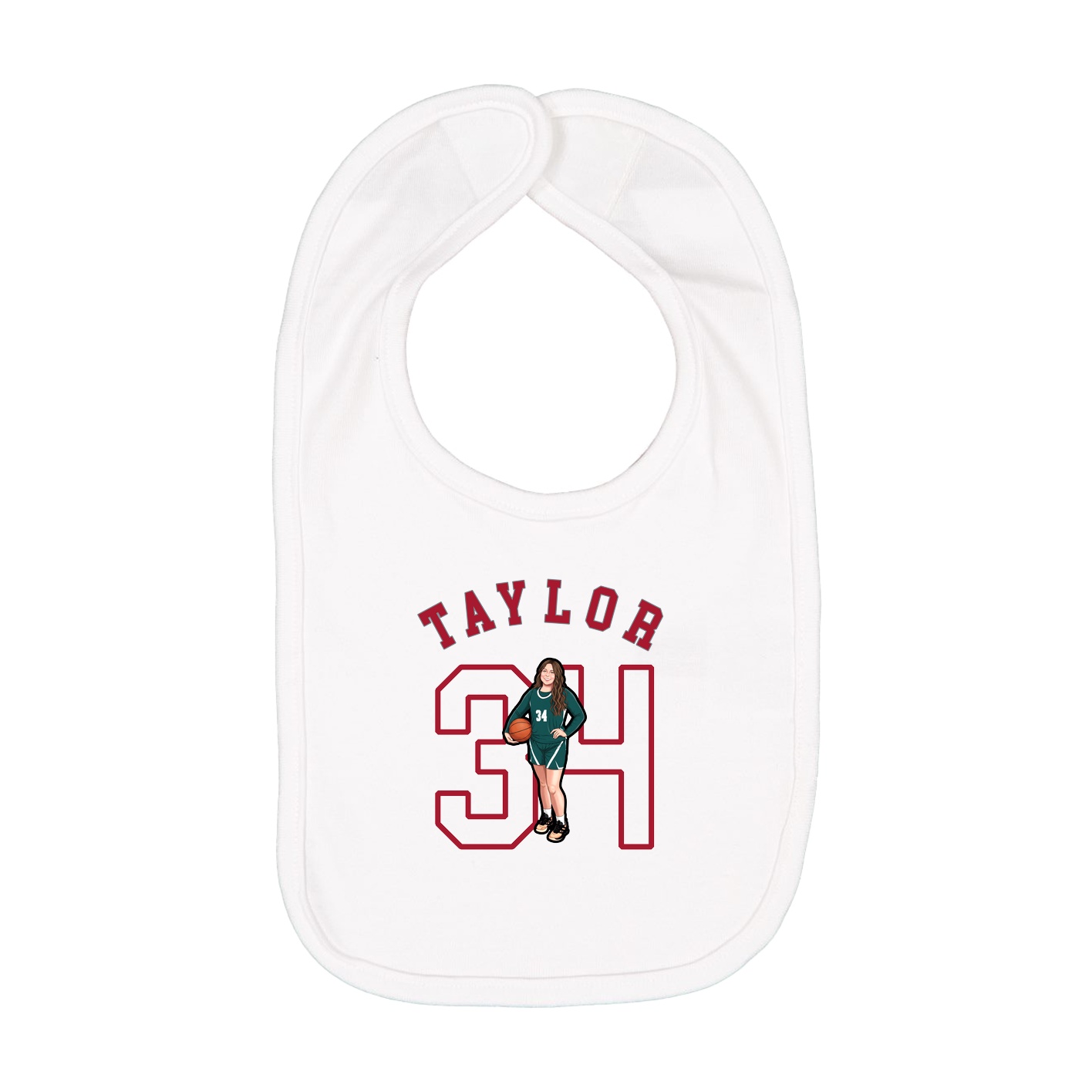 Infant Bib — Shirsey Arch in White