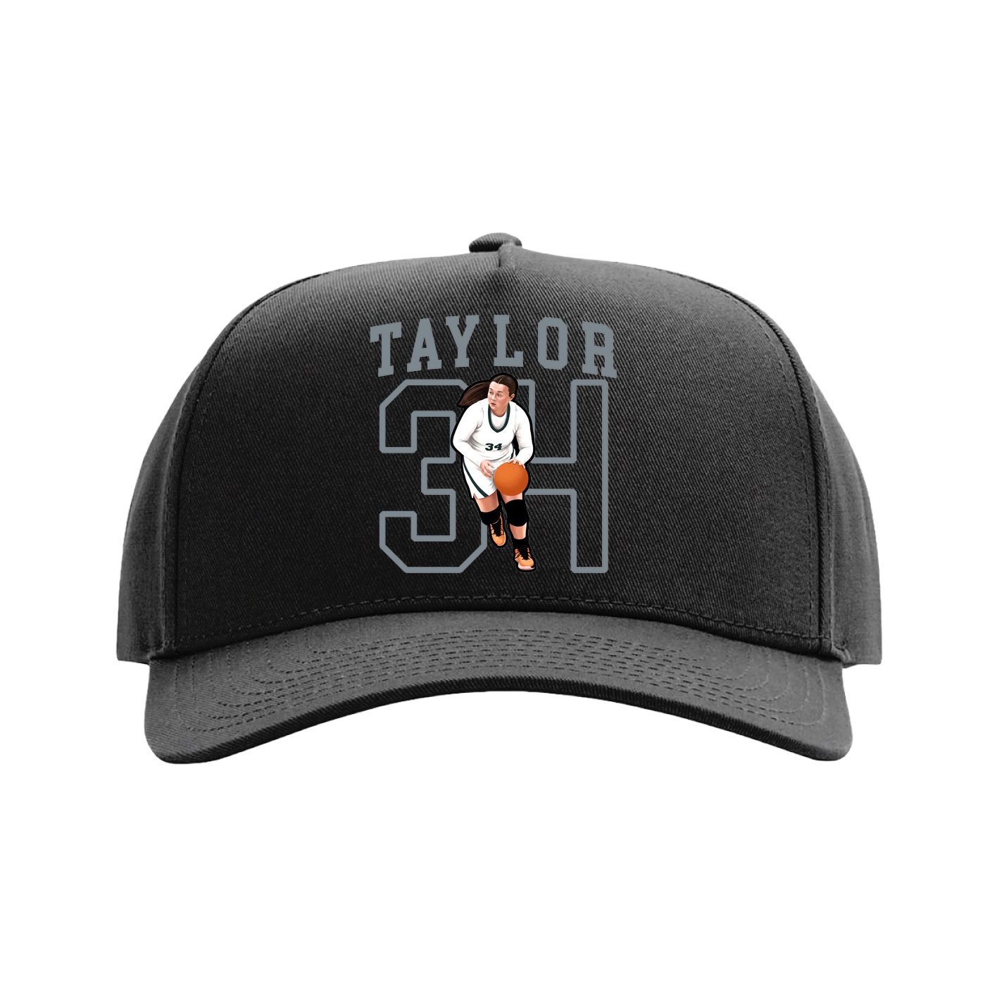 Full Fabric Five-Panel Champ Cap — Shirsey in Black
