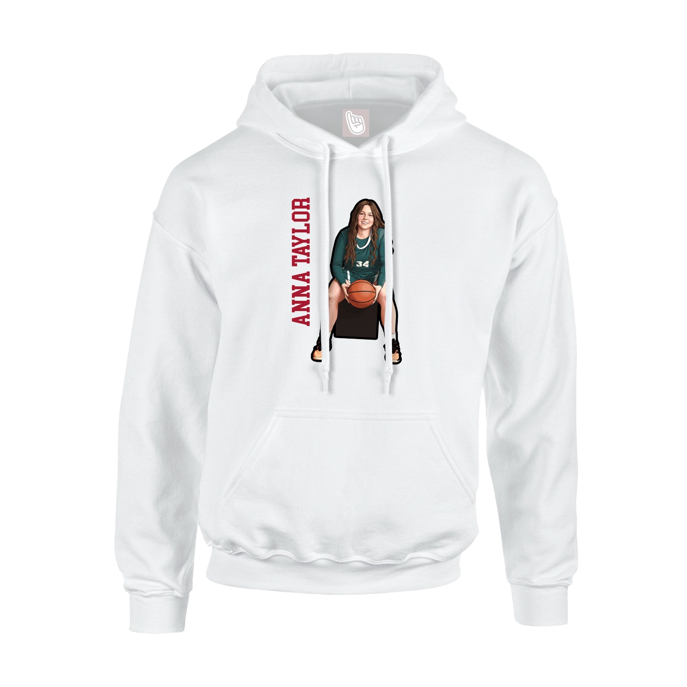 Hoodie — Name Vertical in White