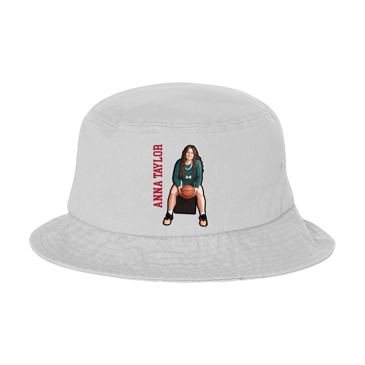 Bucket Cap — Name Vertical in White