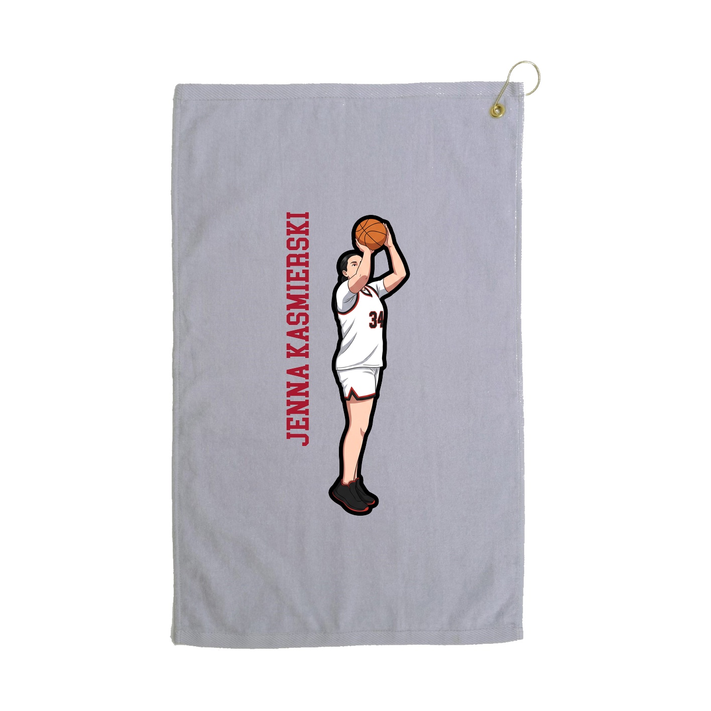 Golf Towel — Name Vertical in Grey