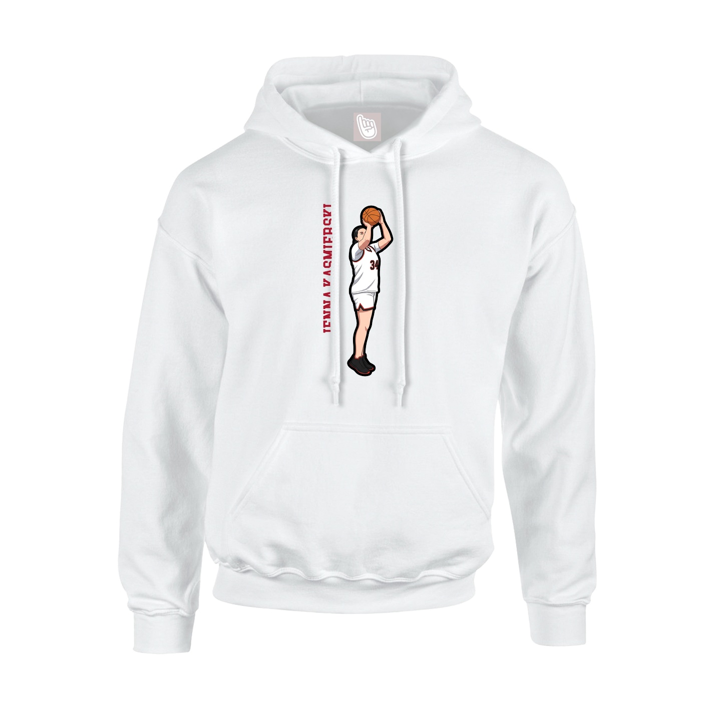 Hoodie — Name Vertical in White