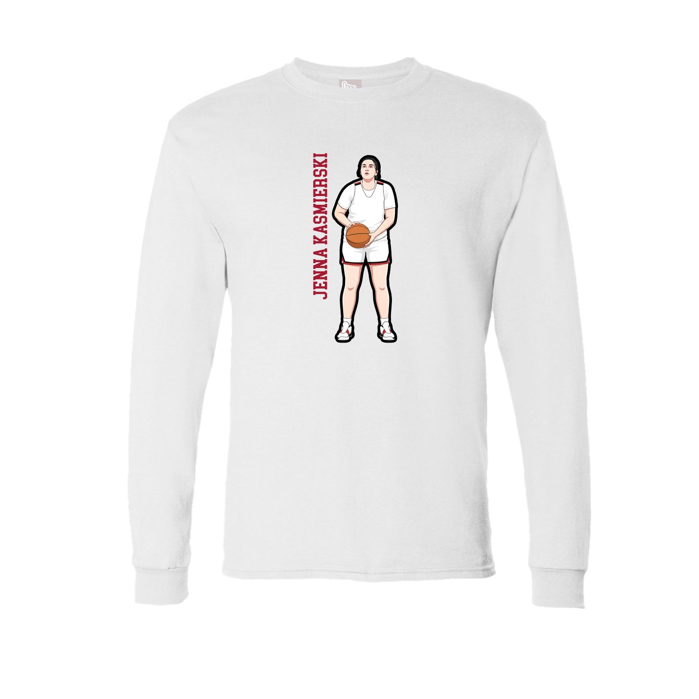 Long Sleeve Tee — Name Vertical in White