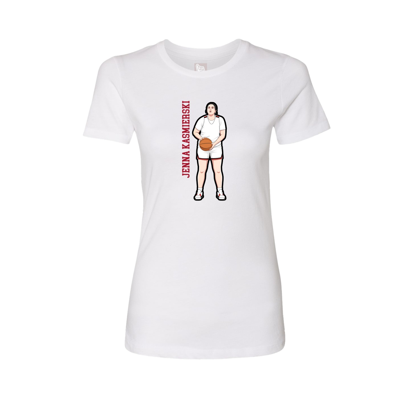 Womens Tee — Name Vertical in White