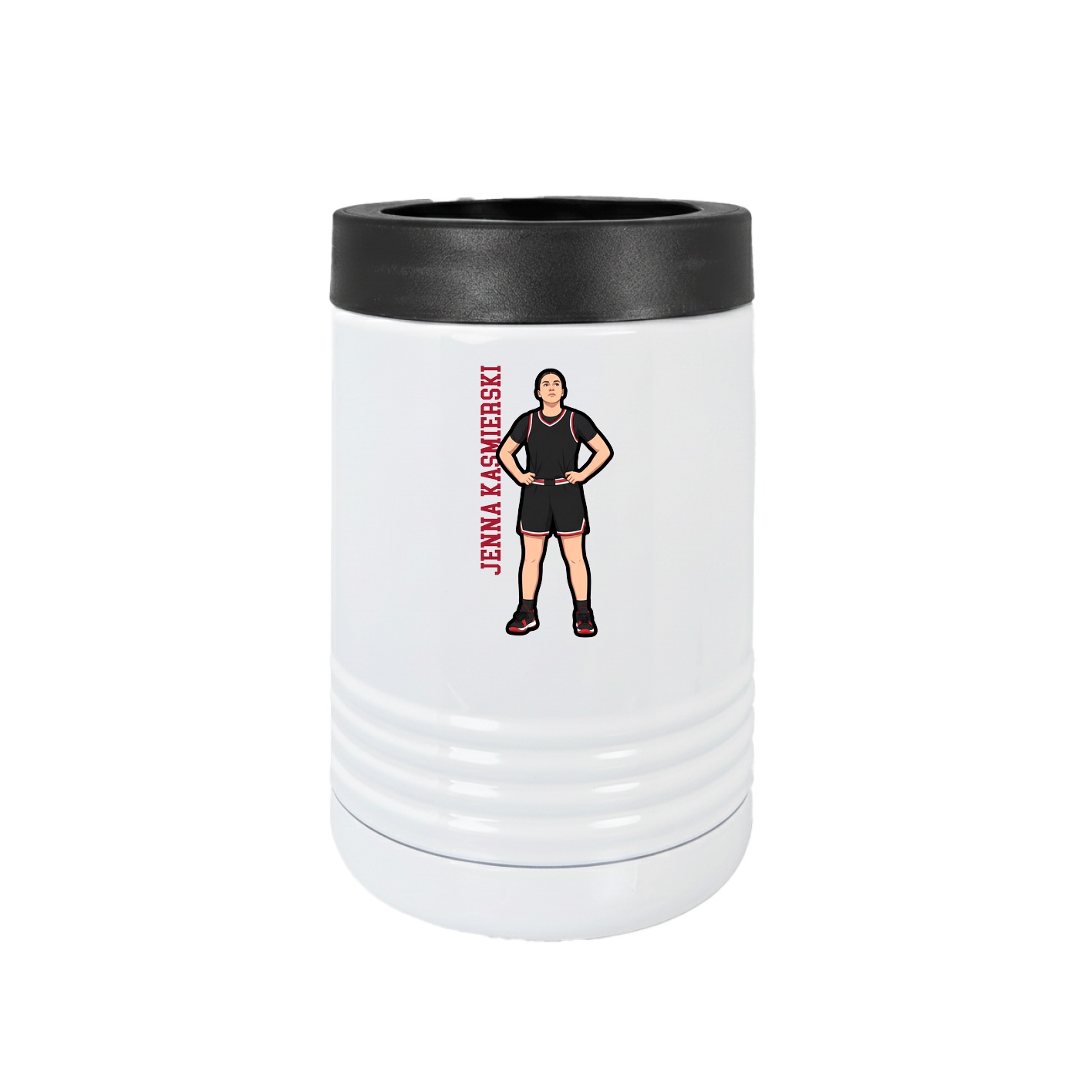 Beverage Holder — Name Vertical in White