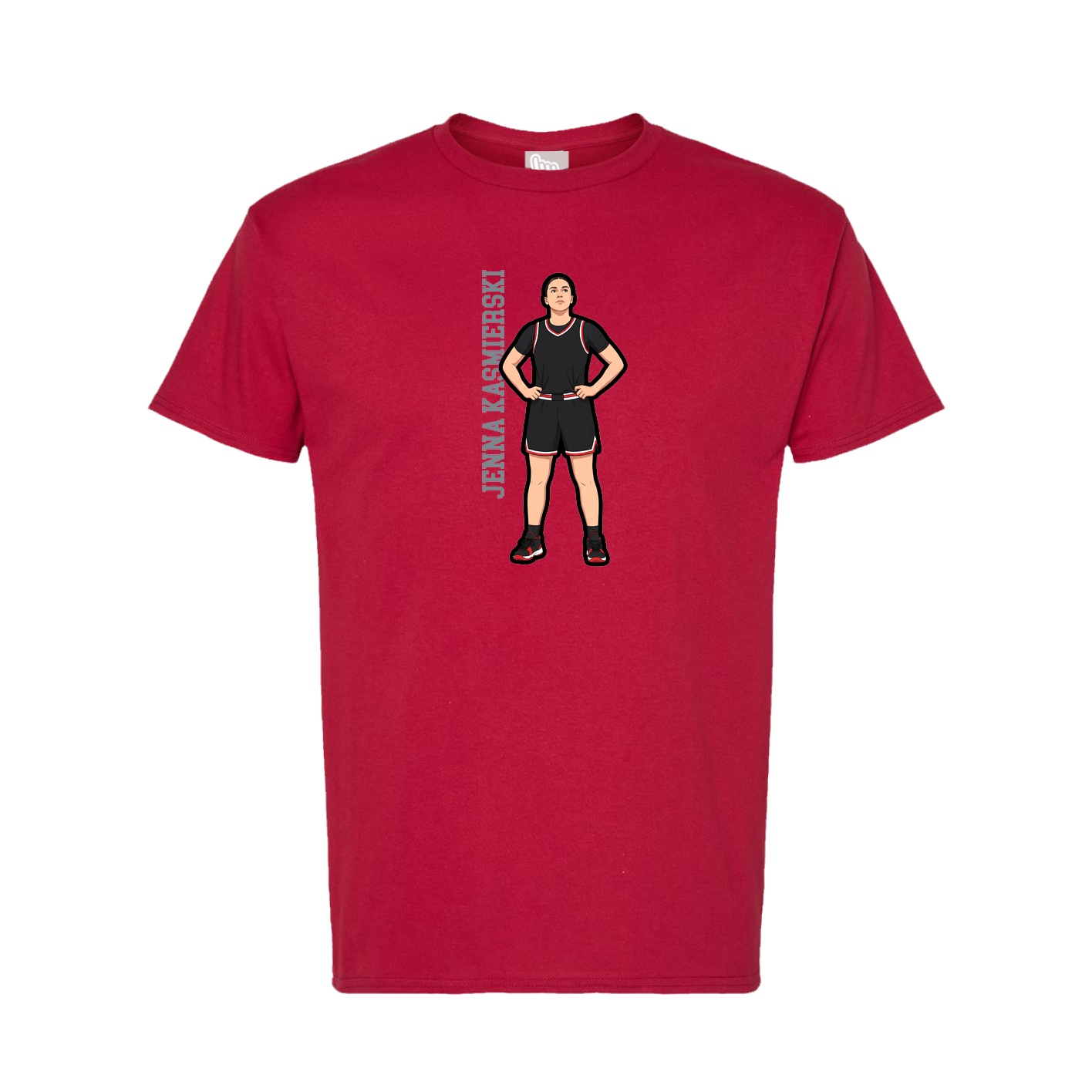 Tee — Name Vertical in Crimson