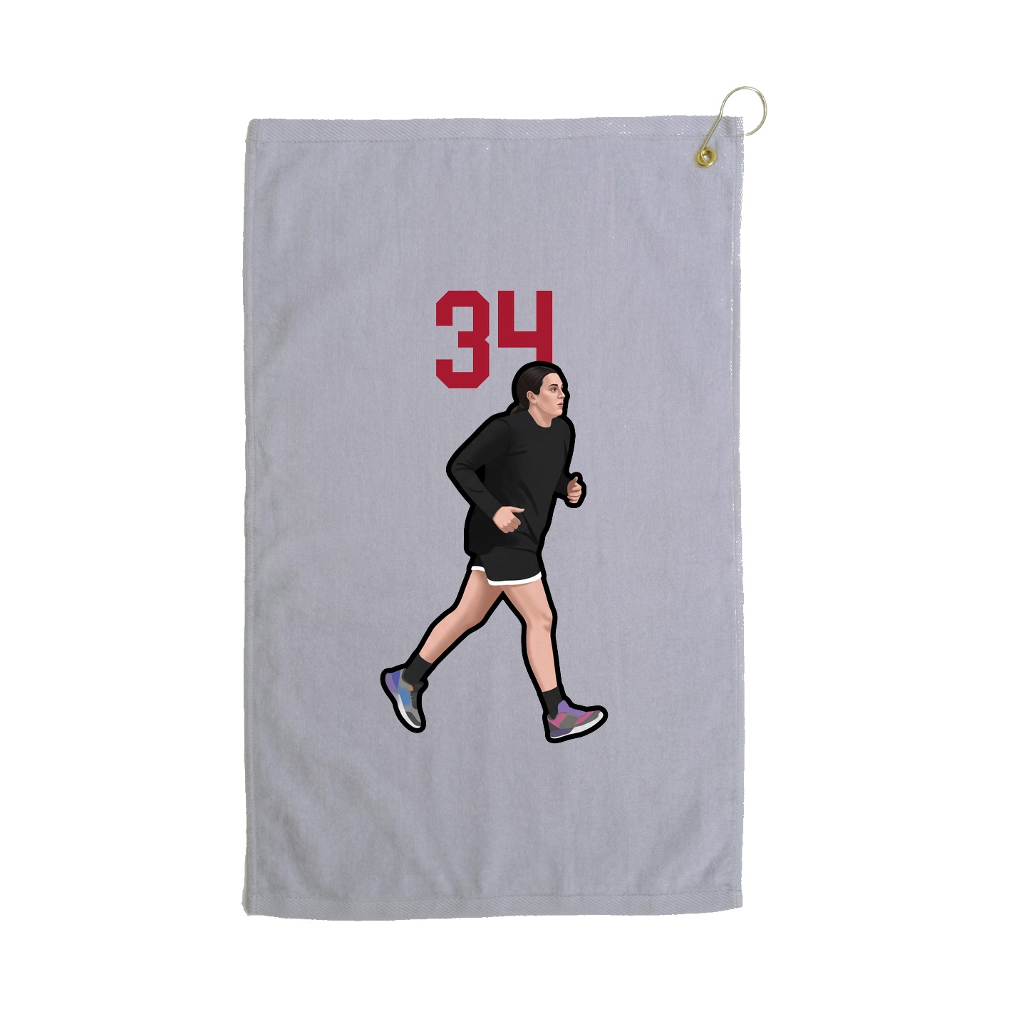 Golf Towel — Number Top in Grey