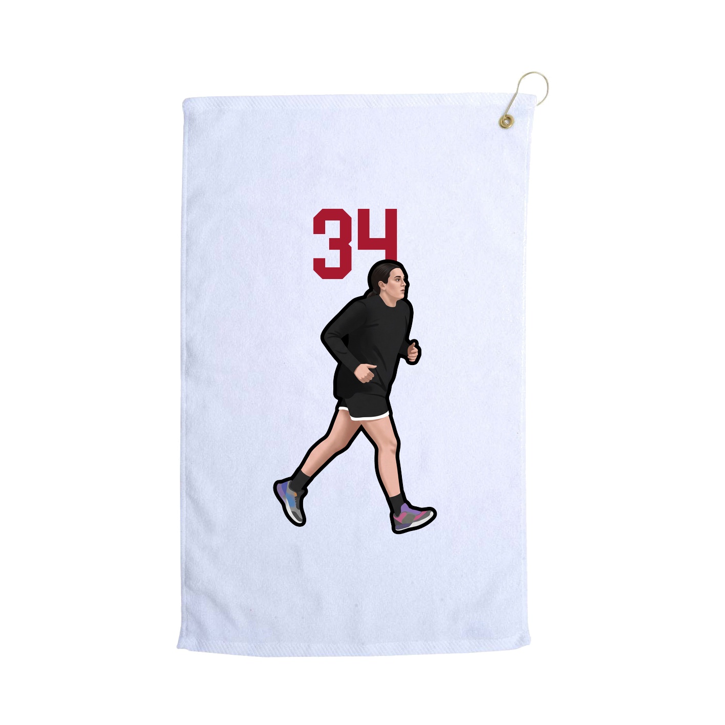 Golf Towel — Number Top in White