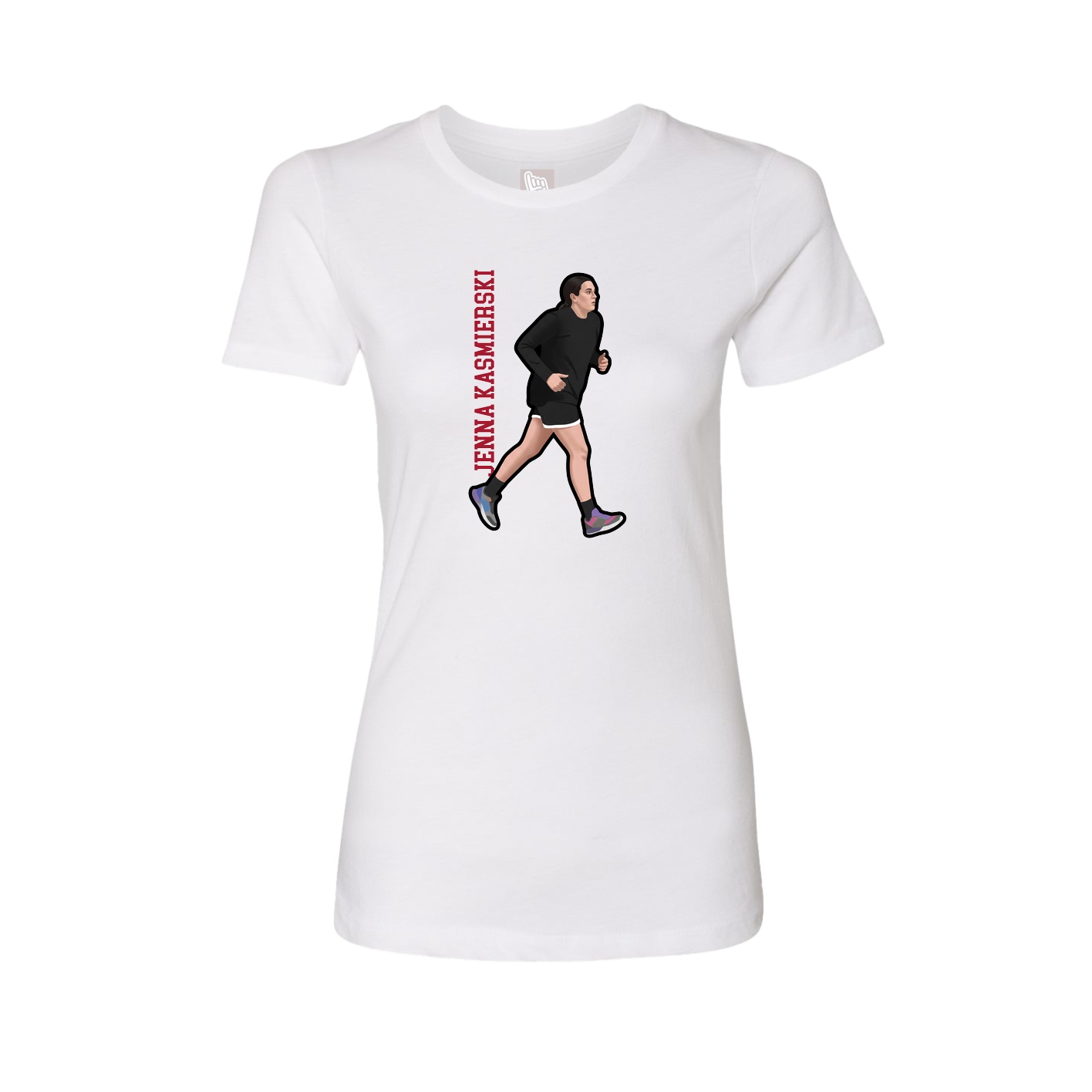 Womens Tee — Name Vertical in White