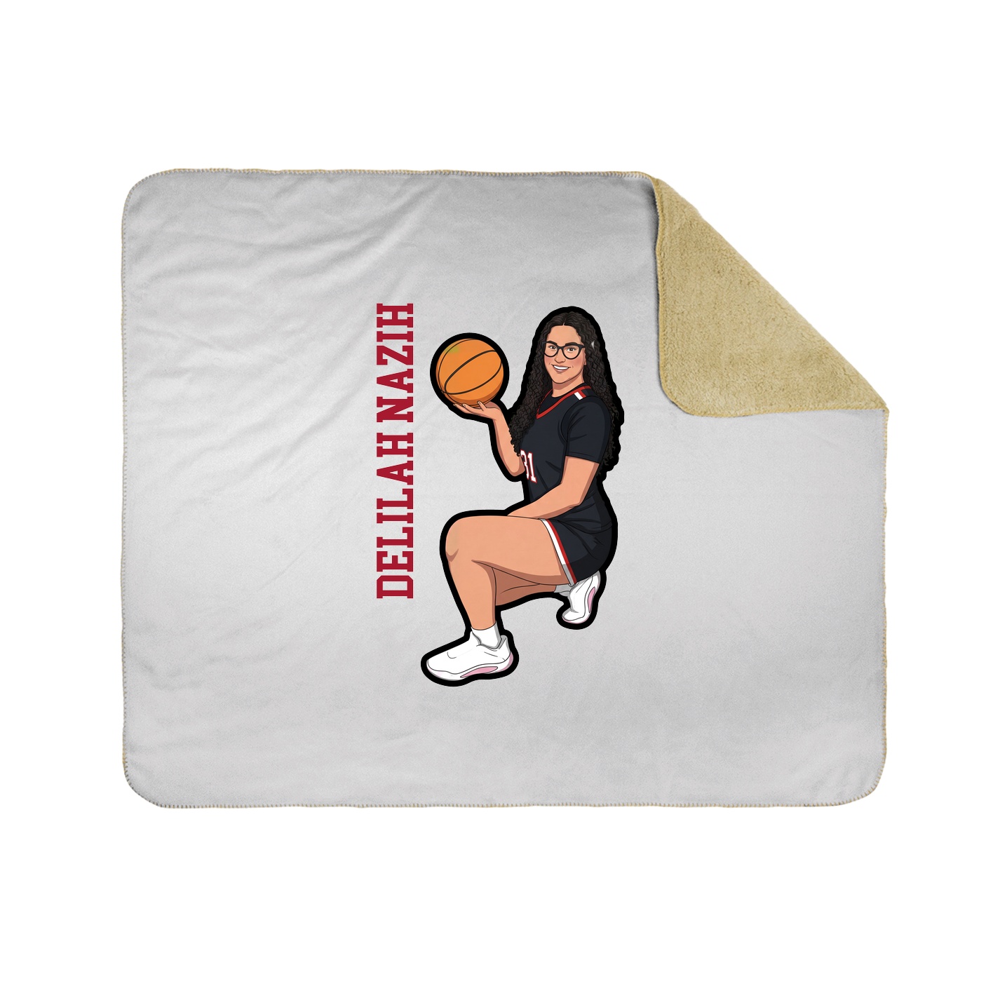 Throw Blanket — Name Vertical in White