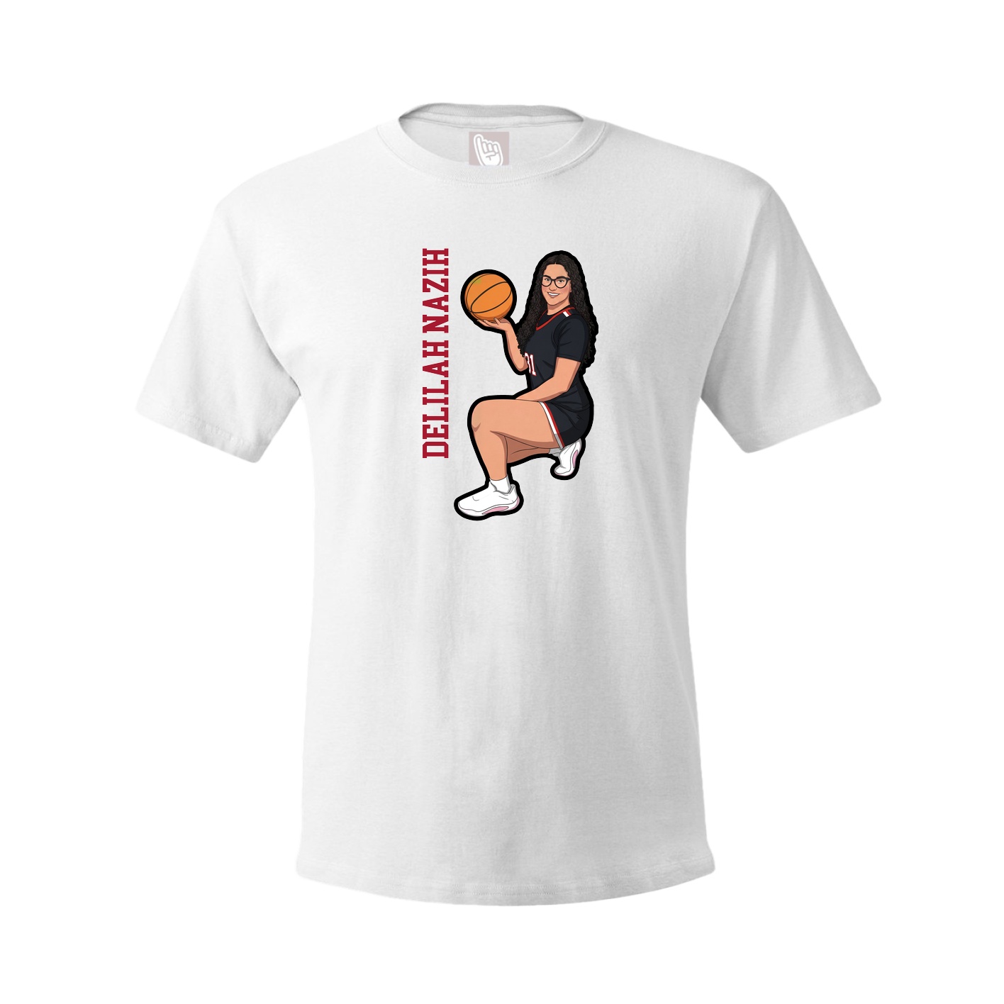 Youth Tee — Name Vertical in White