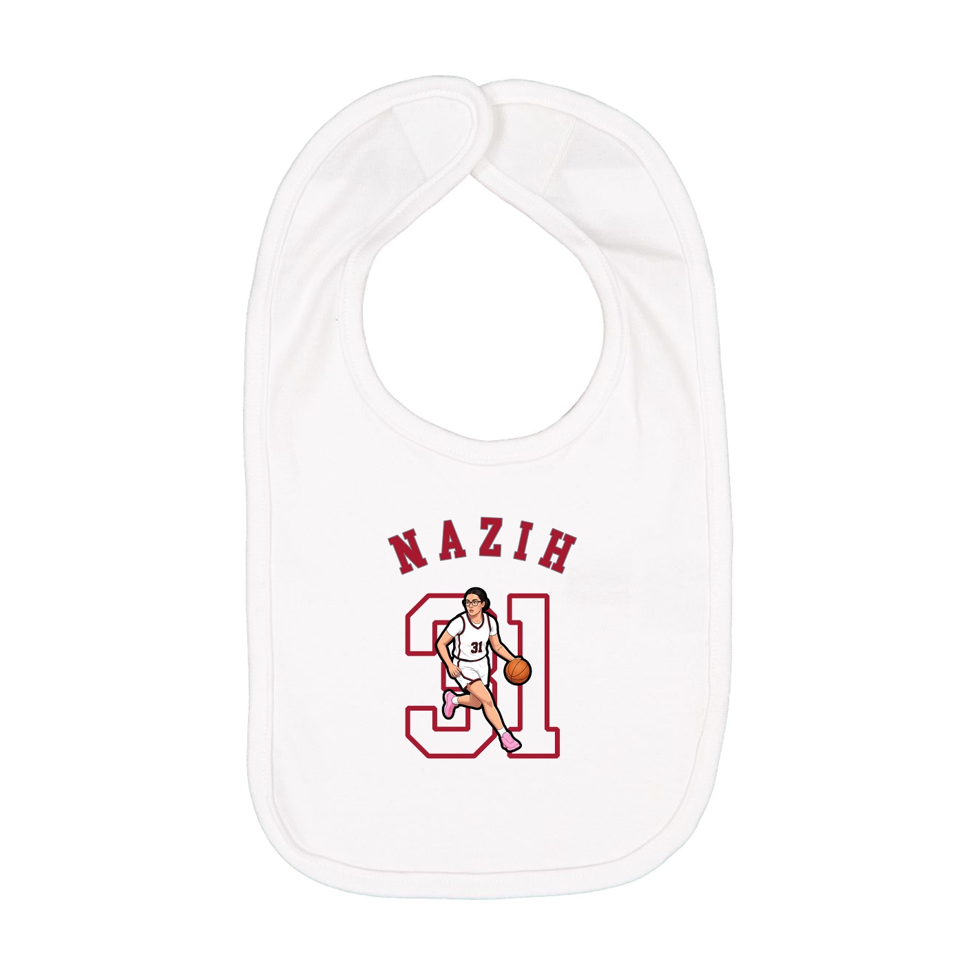 Infant Bib — Shirsey Arch in White