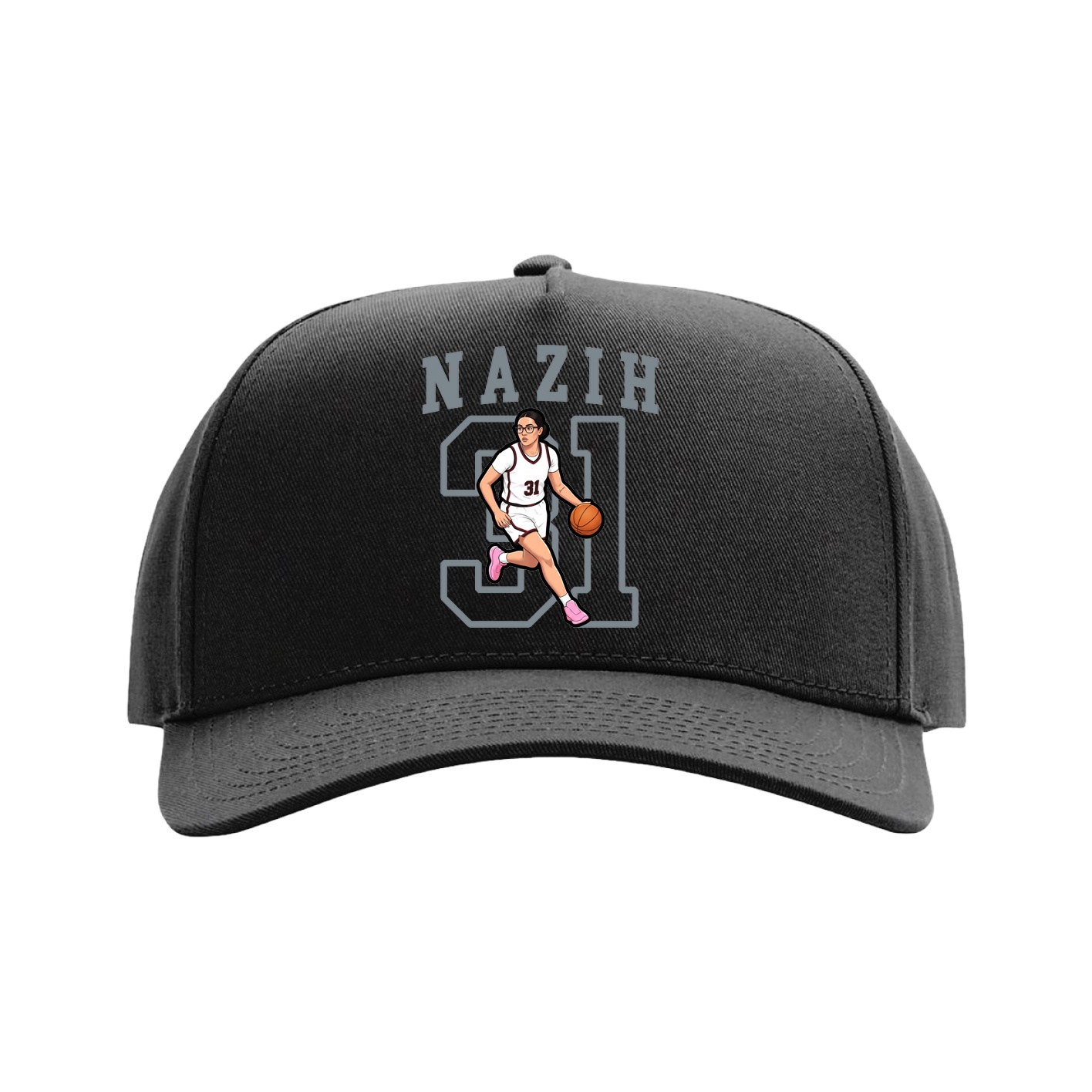 Full Fabric Five-Panel Champ Cap — Shirsey in Black