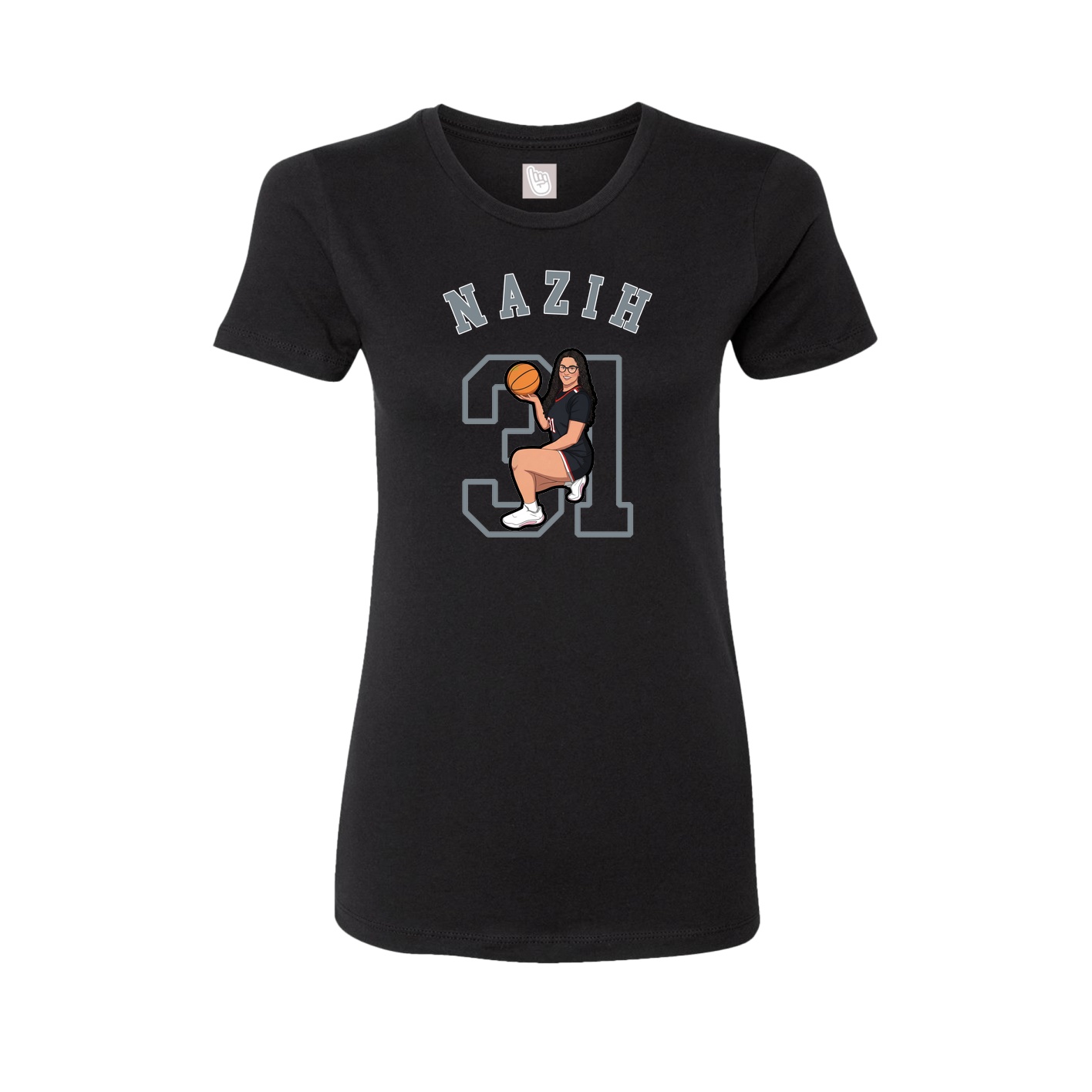 Fitted Women's Tee — Shirsey Arch in Black
