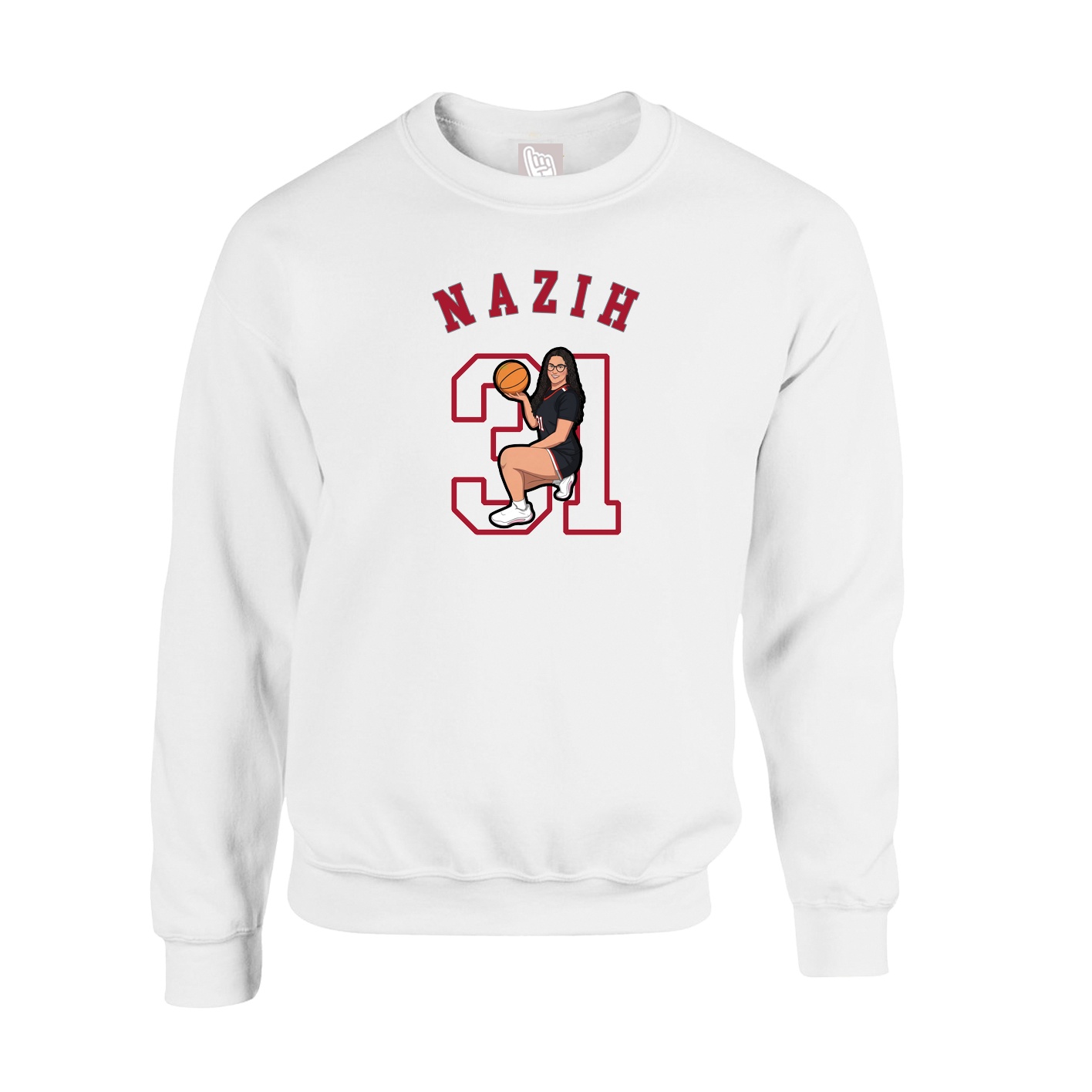 Fleece Crew — Shirsey Arch in White