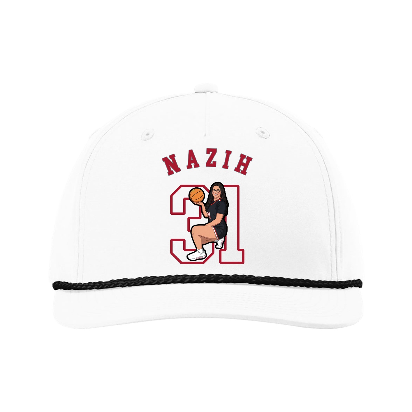 Five-Panel Classic Rope Cap — Shirsey Arch in White