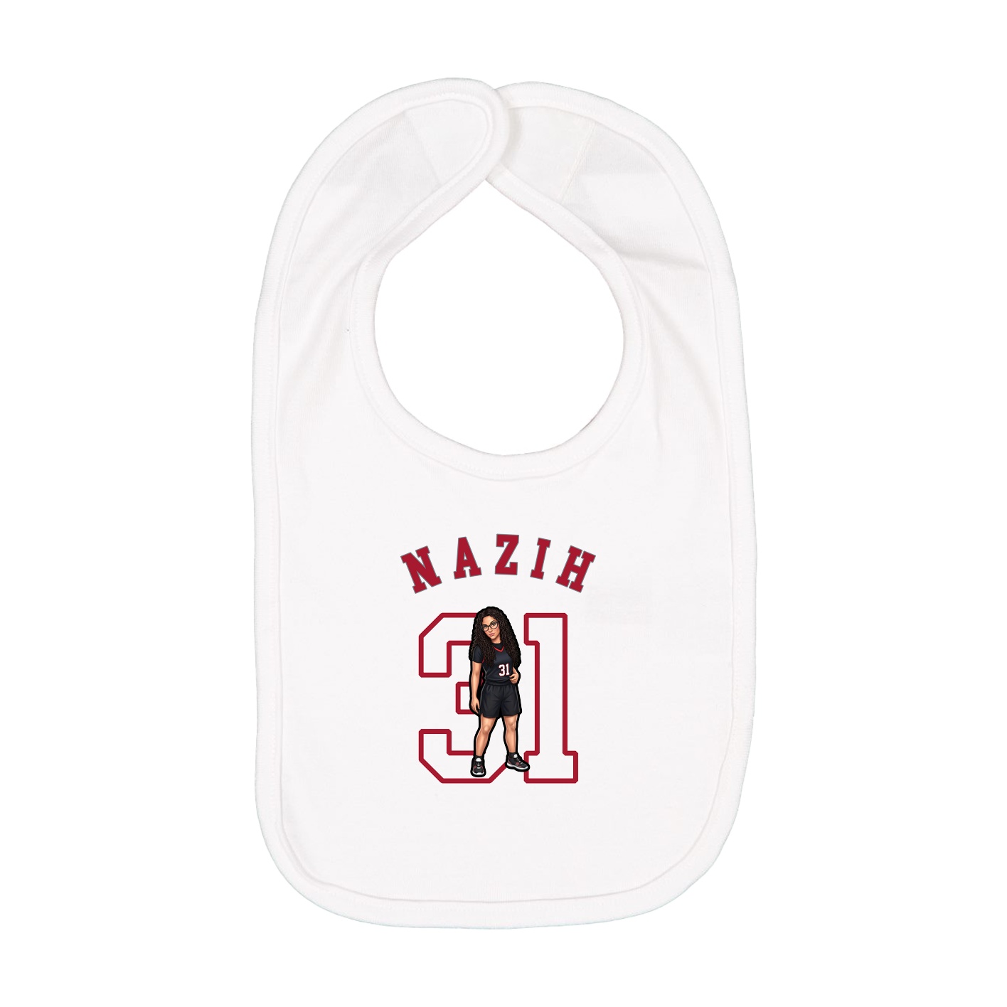 Infant Bib — Shirsey Arch in White