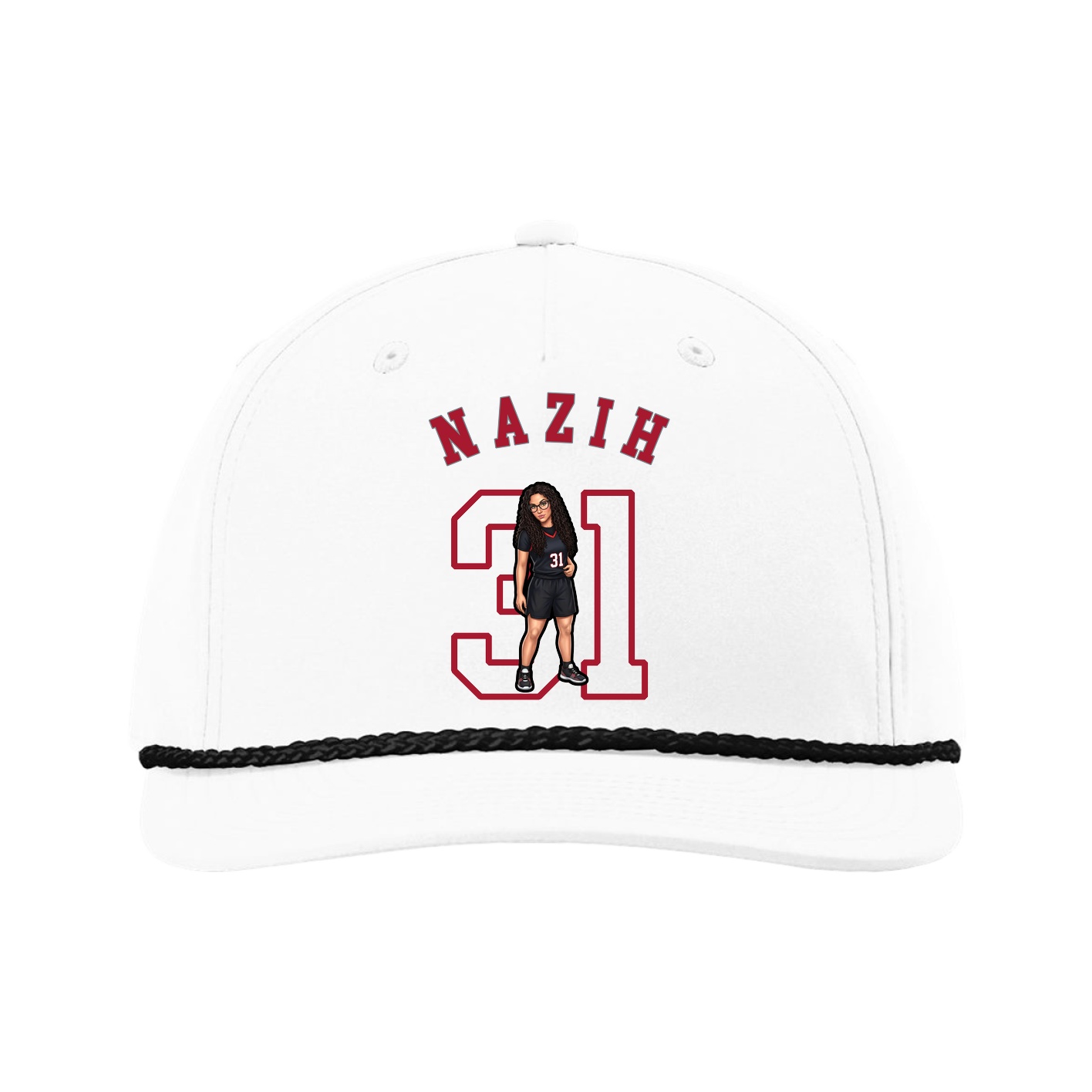 Five-Panel Classic Rope Cap — Shirsey Arch in White