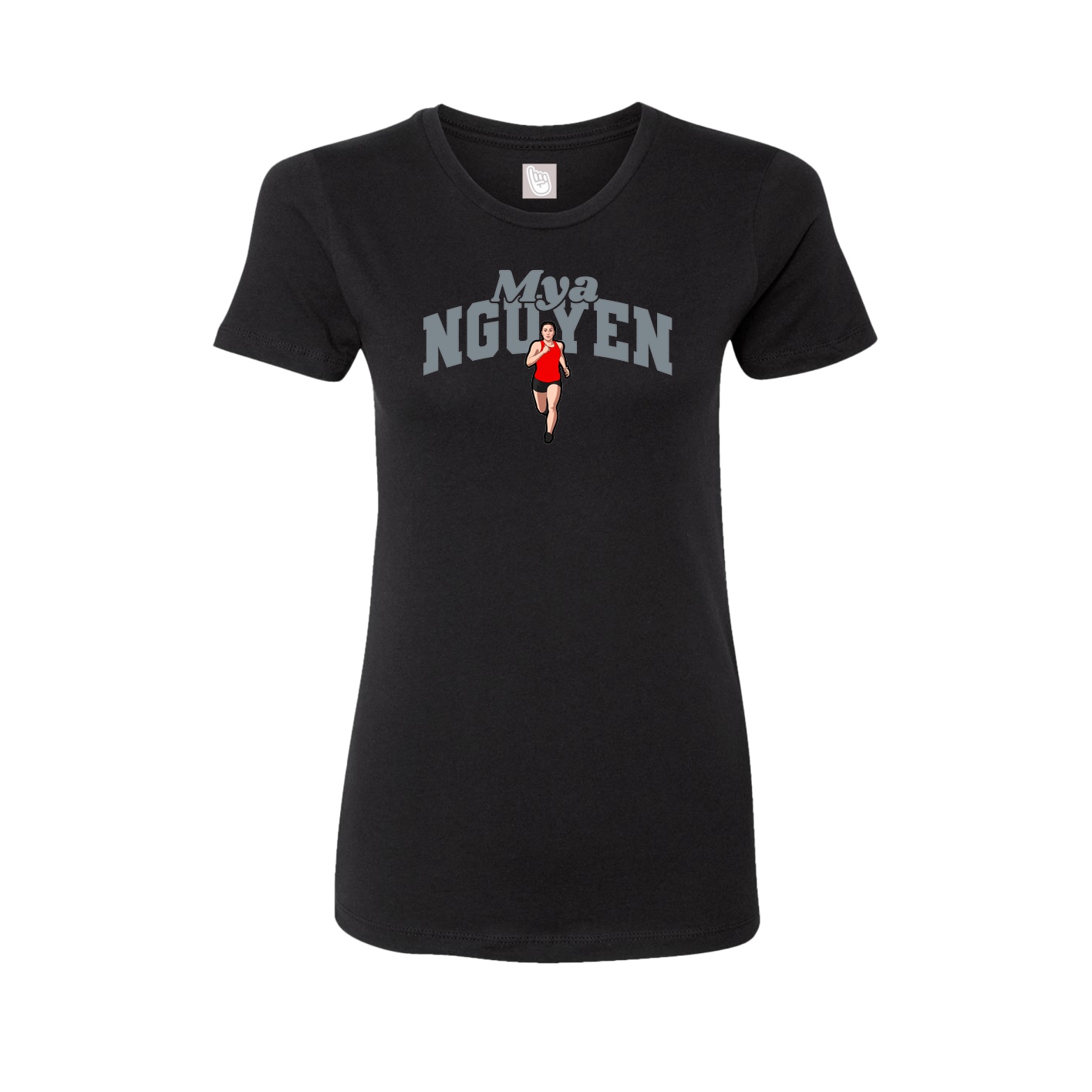 Fitted Women's Tee — Signature Arch in Black