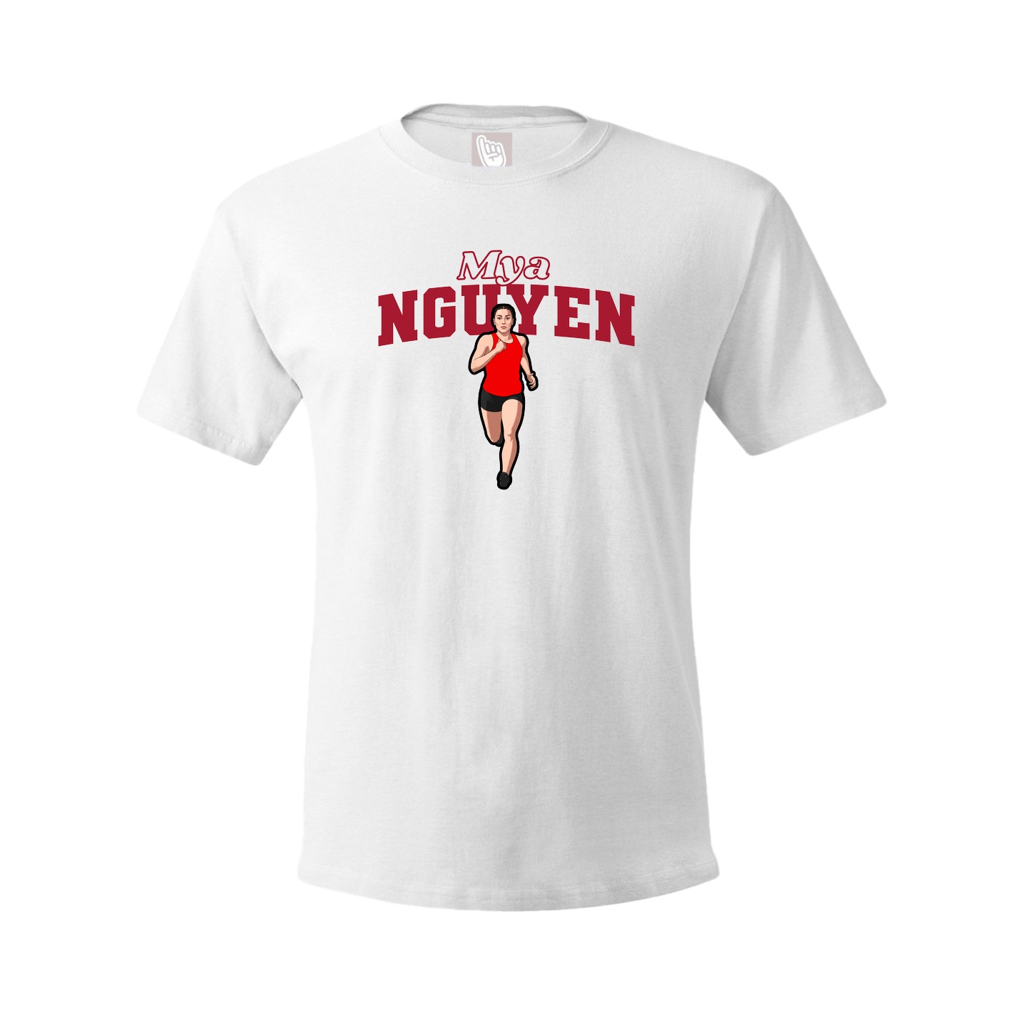 Youth Tee — Name Arch in White