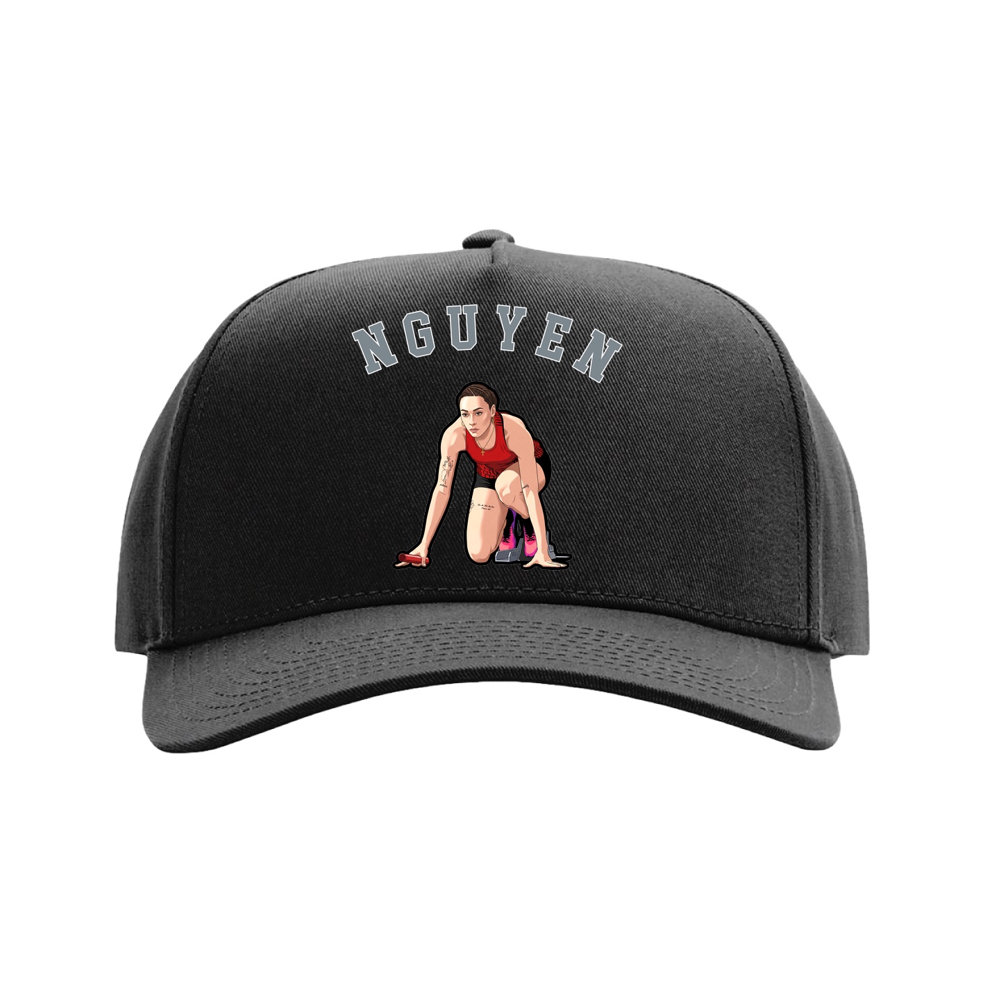 Full Fabric Five-Panel Champ Cap — Shirsey Arch in Black
