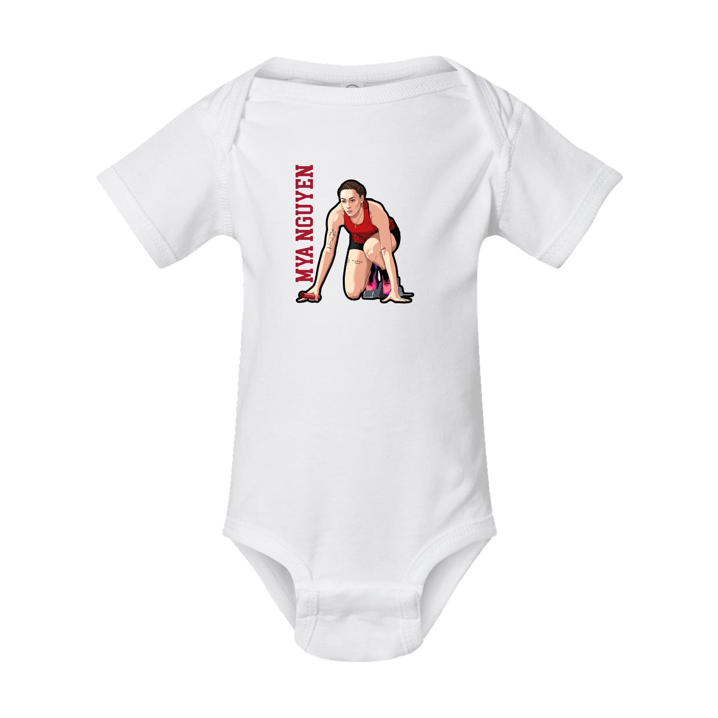 Baby Onesie — Name Vertical in White