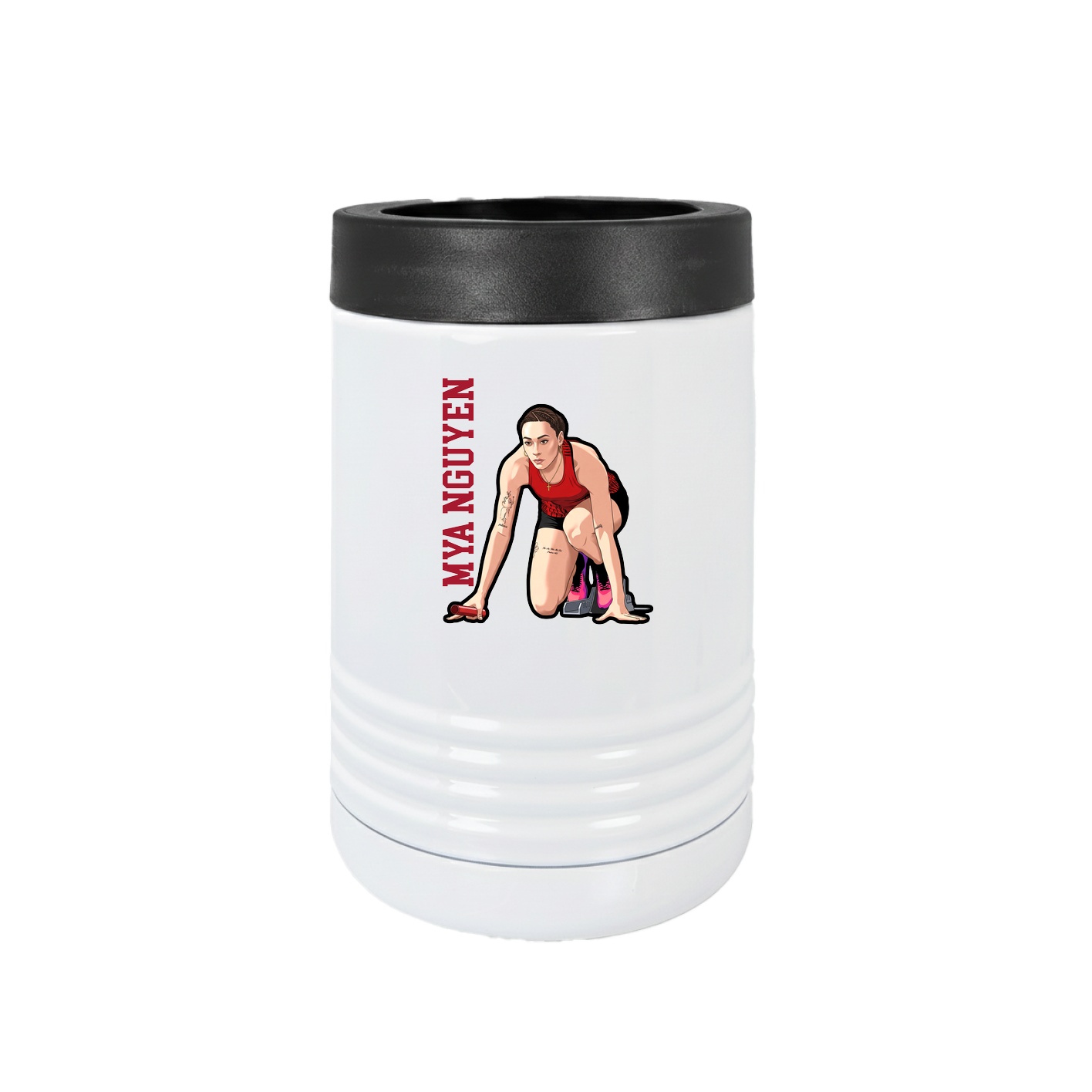 Beverage Holder — Name Vertical in White