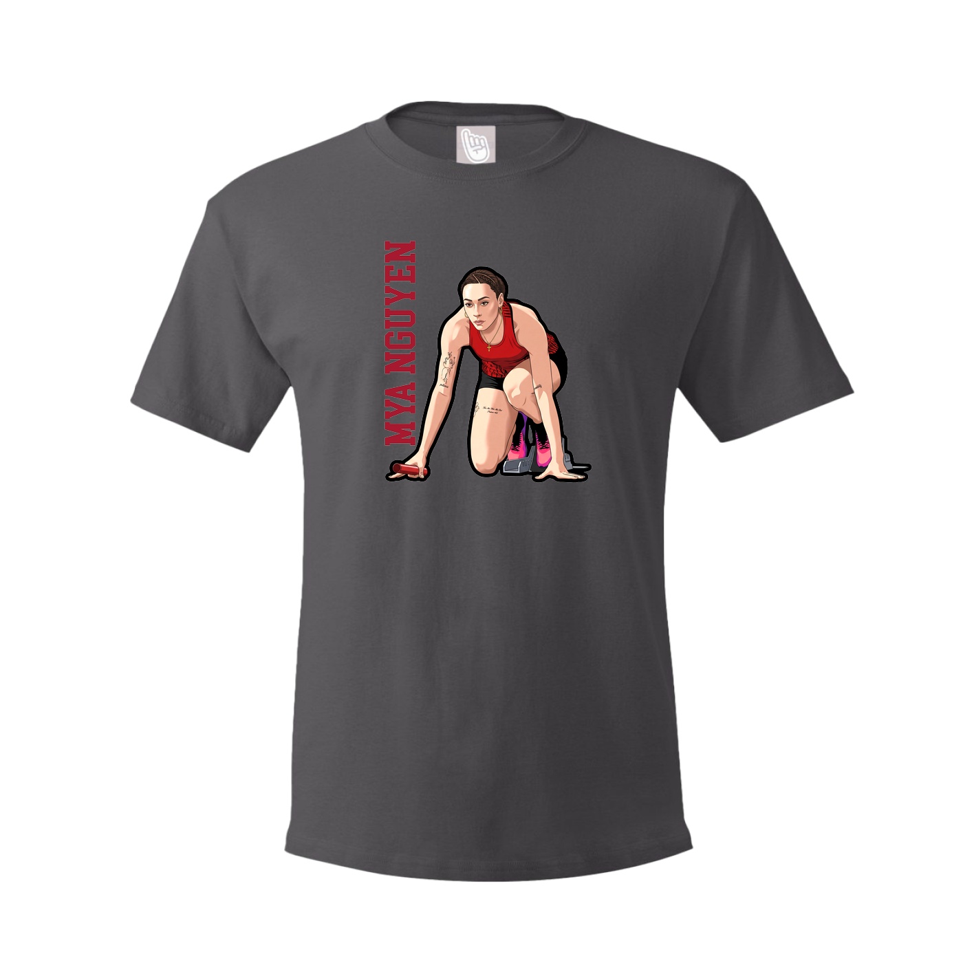 Tee — Name Vertical in Grey