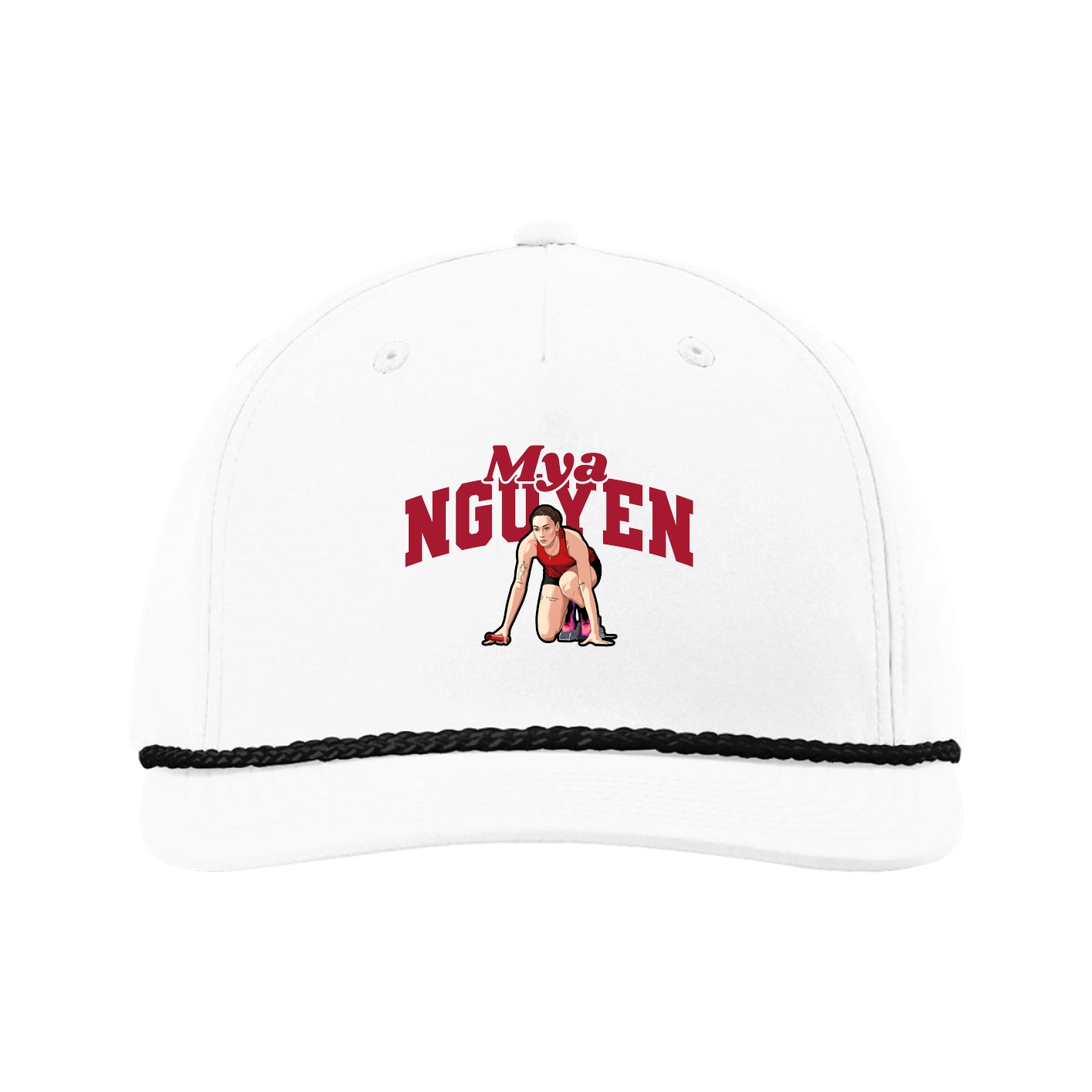 Five-Panel Classic Rope Cap — Signature Arch in White