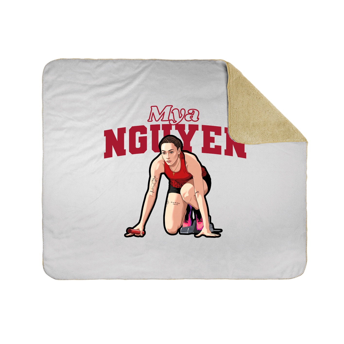 Throw Blanket — Name Arch in White