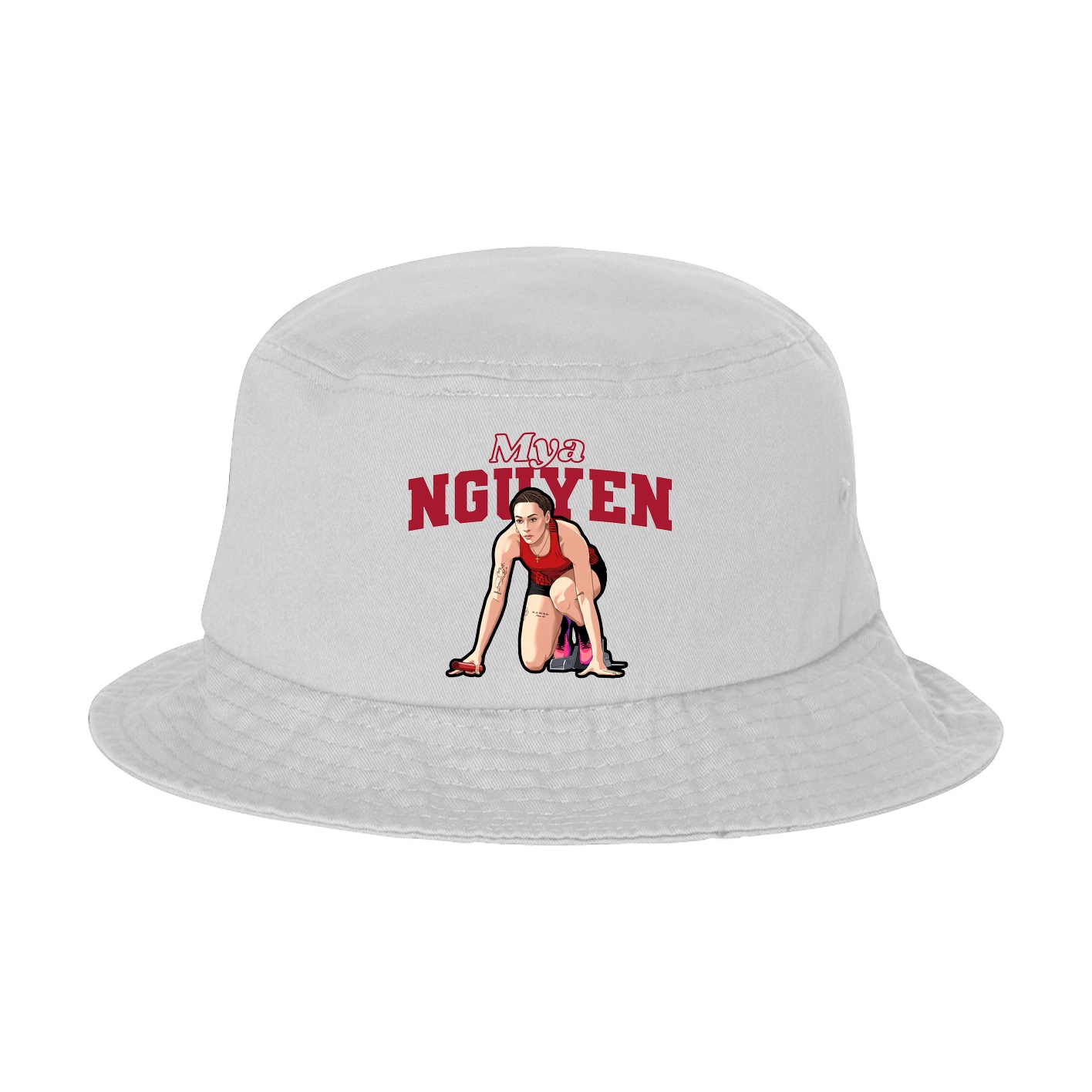 Bucket Cap — Name Arch in White