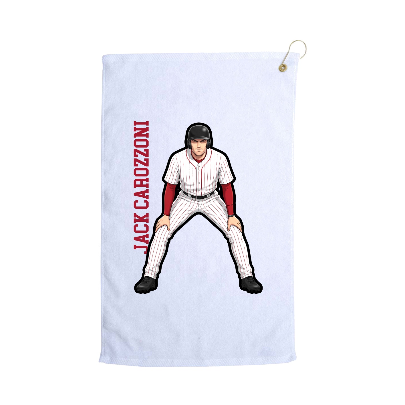 Golf Towel — Name Vertical in White