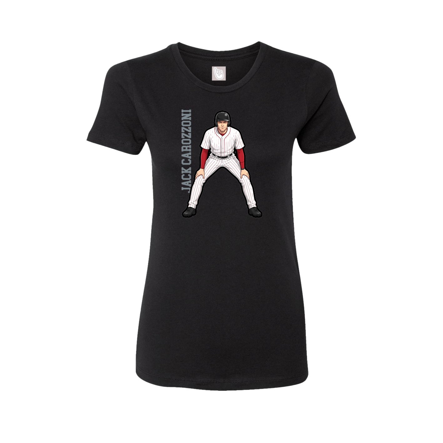 Fitted Women's Tee — Name Vertical in Black