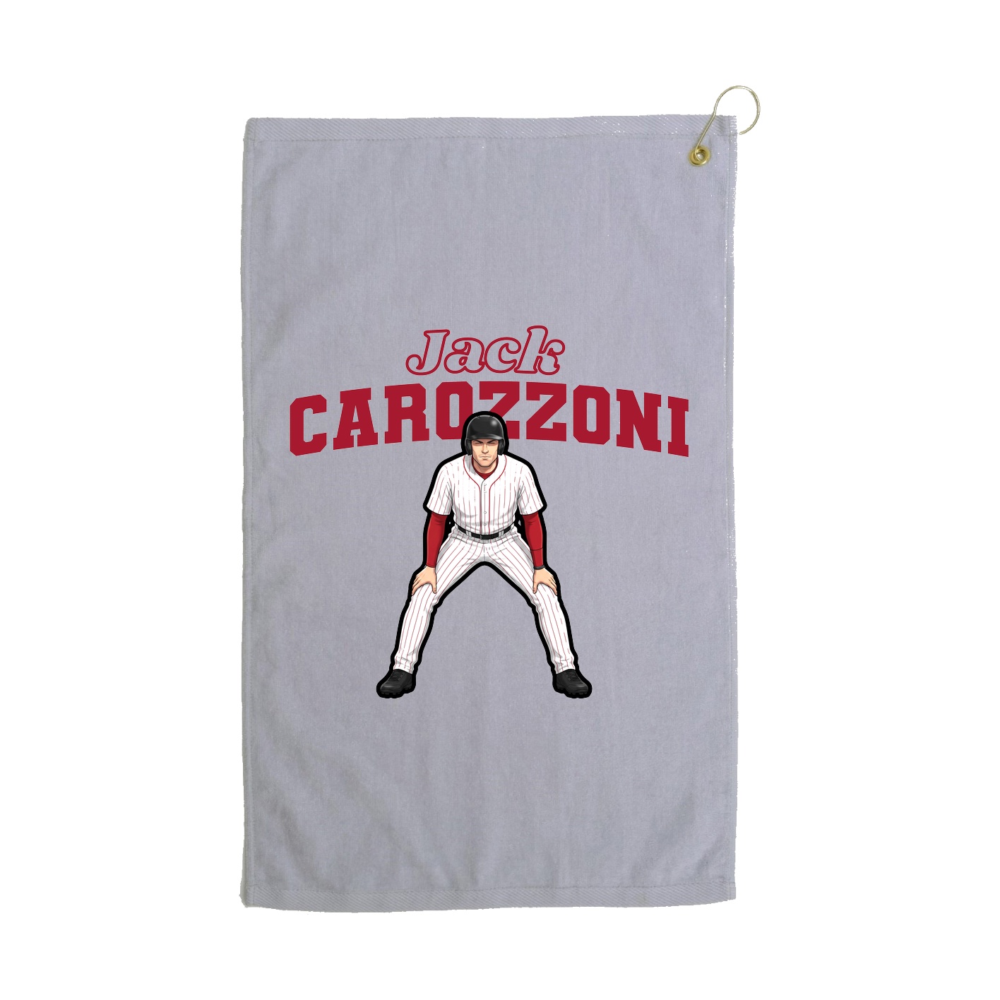 Golf Towel — Name Arch in Grey