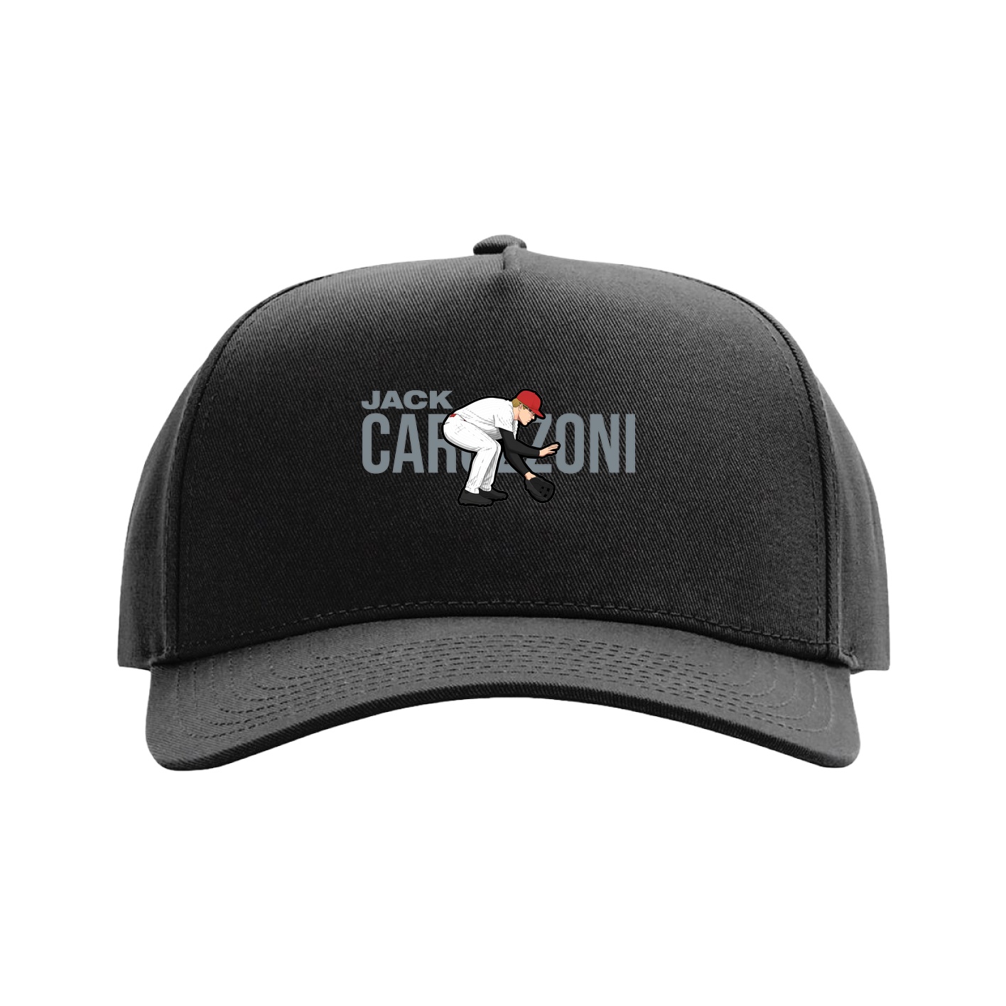 Full Fabric Five-Panel Champ Cap — Player Name in Black