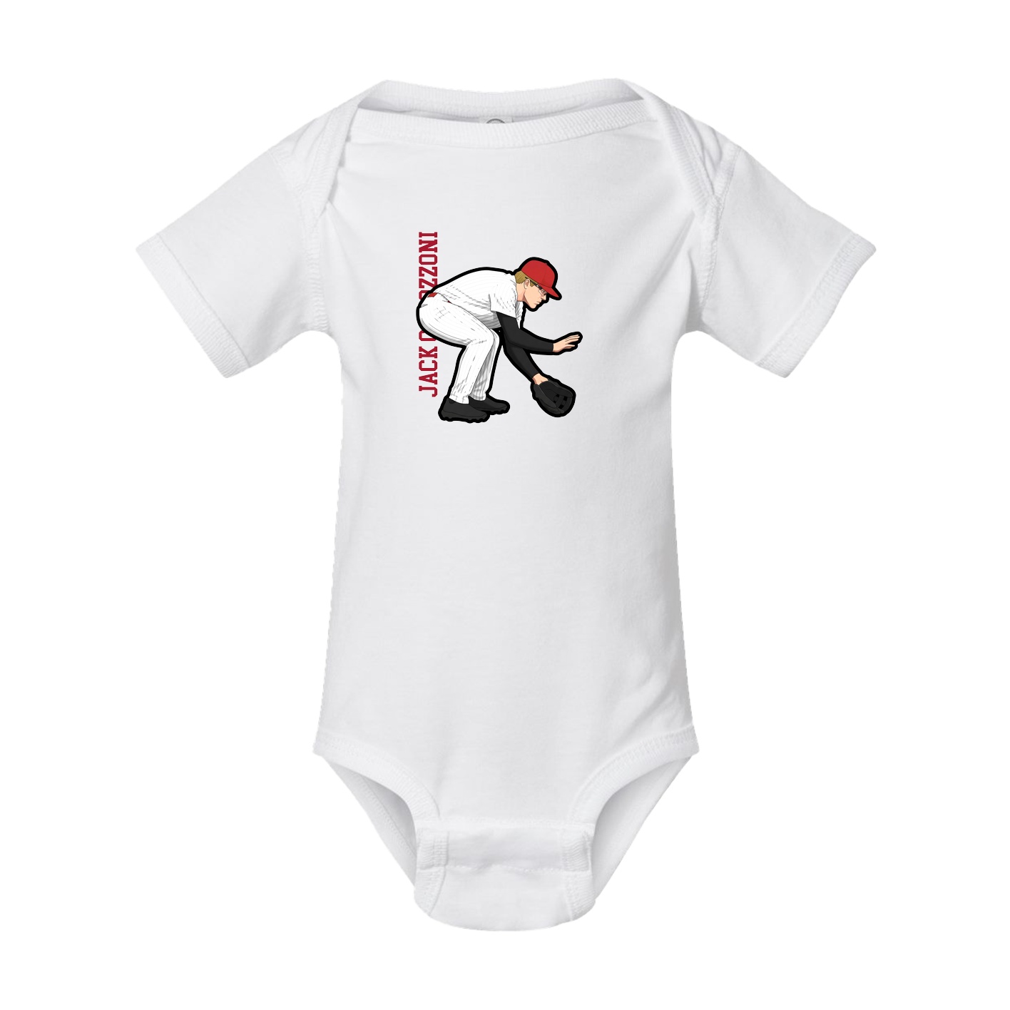 Baby Onesie — Name Vertical in White