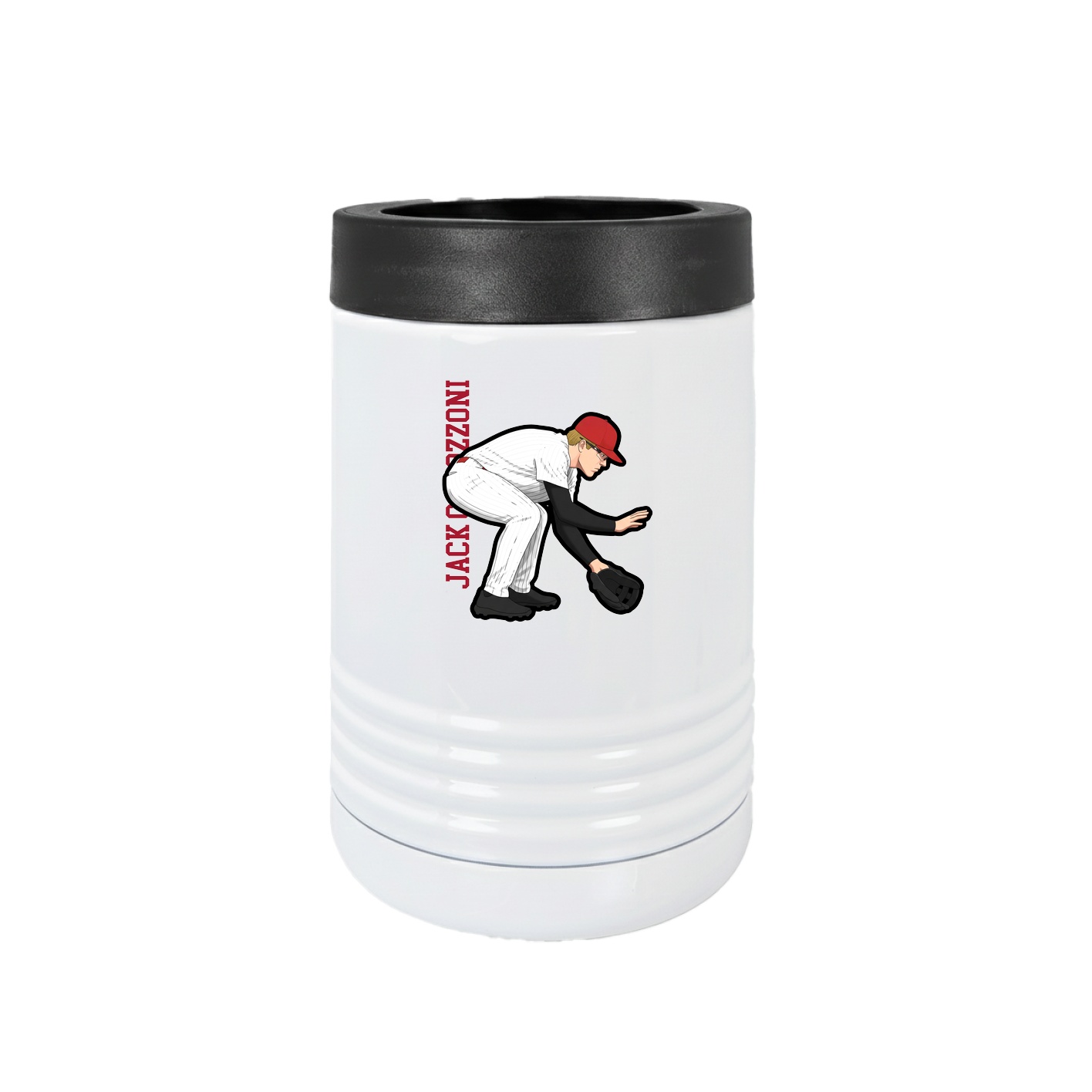 Beverage Holder — Name Vertical in White