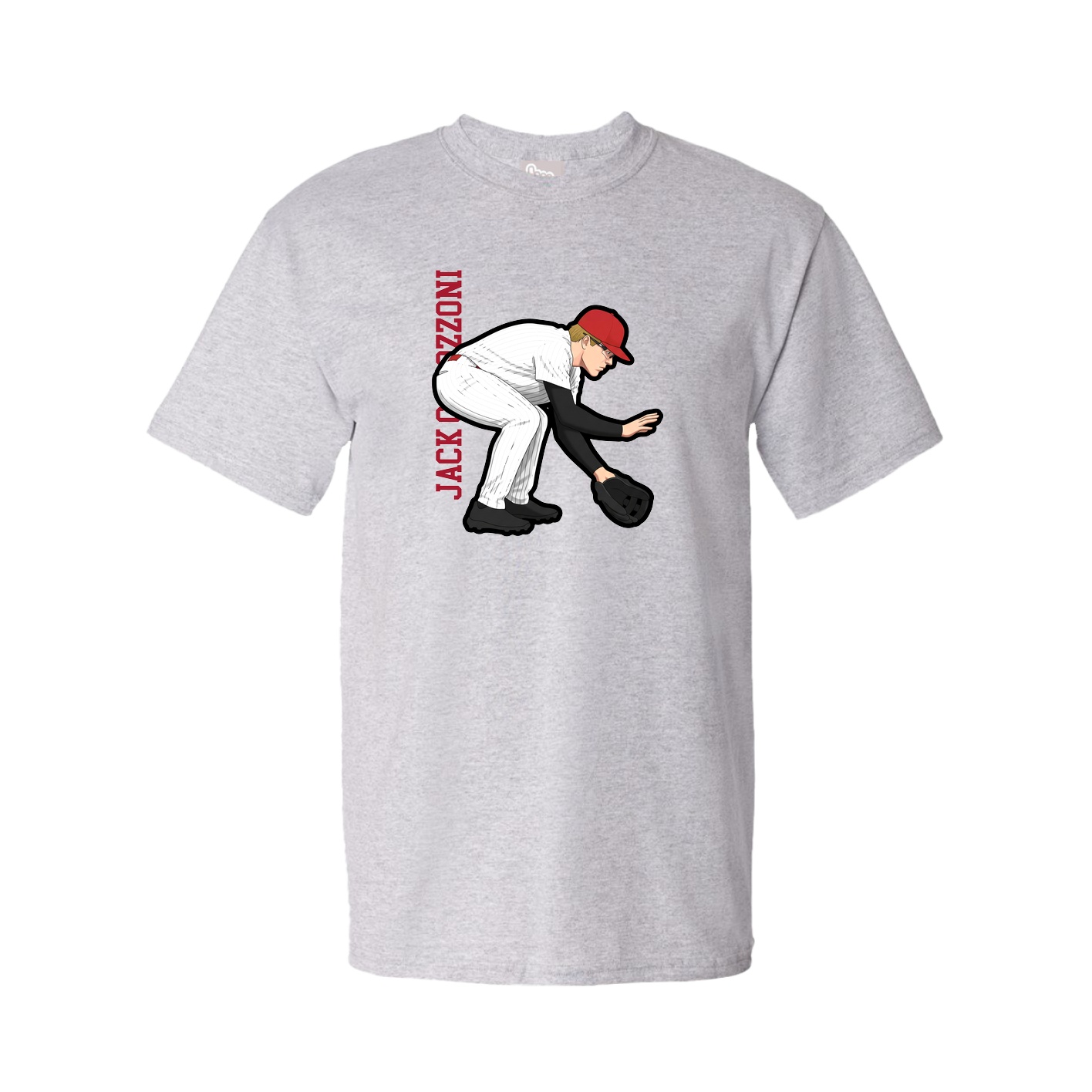 Youth Tee — Name Vertical in Grey