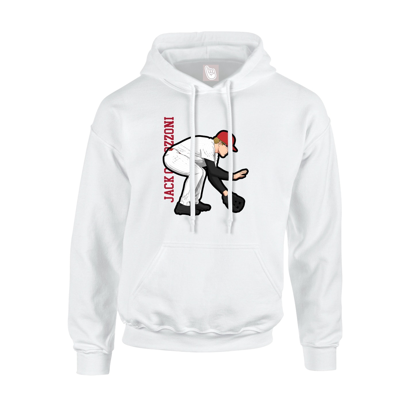 Youth Hoodie — Name Vertical in White