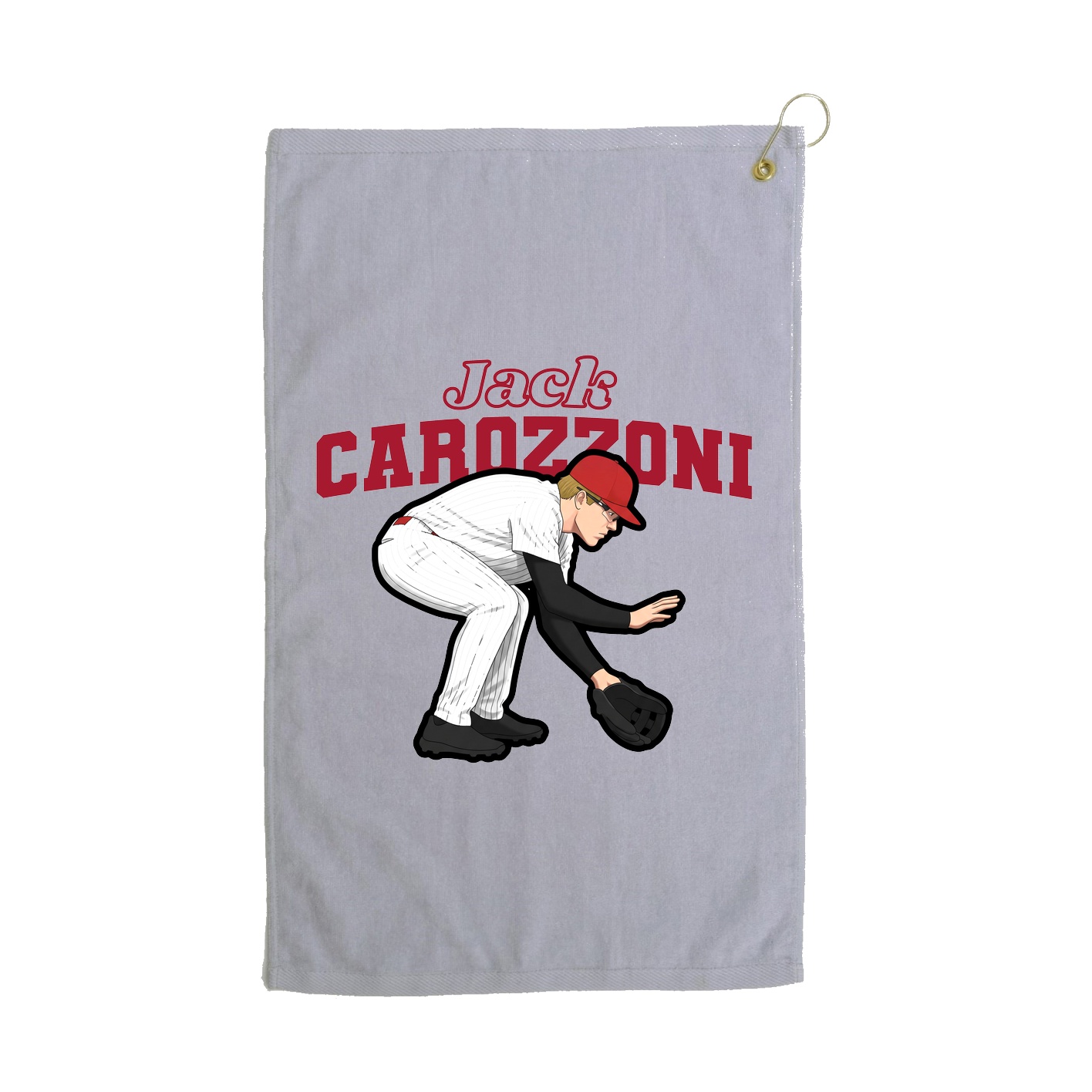 Golf Towel — Name Arch in Grey