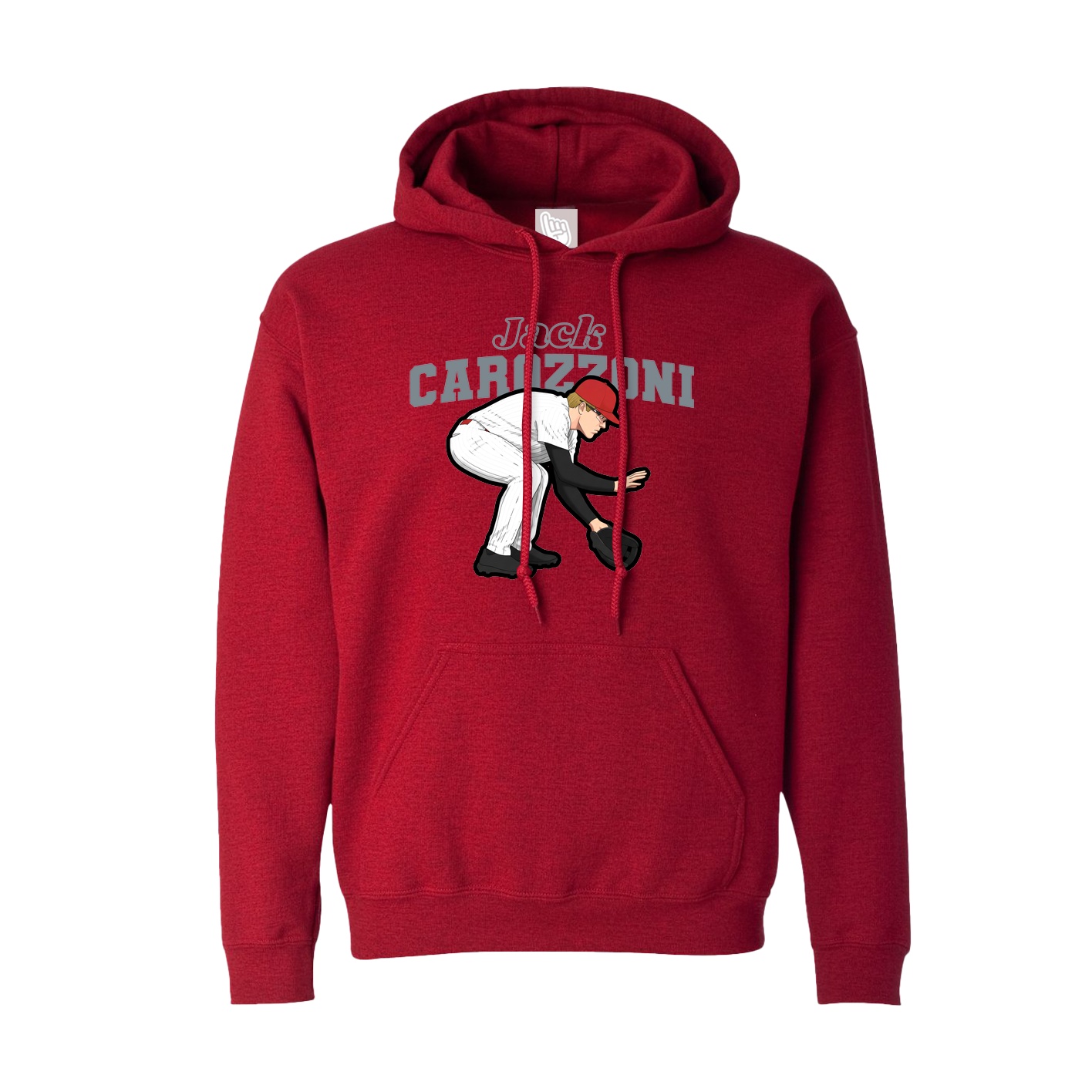 Hoodie — Name Arch in Crimson