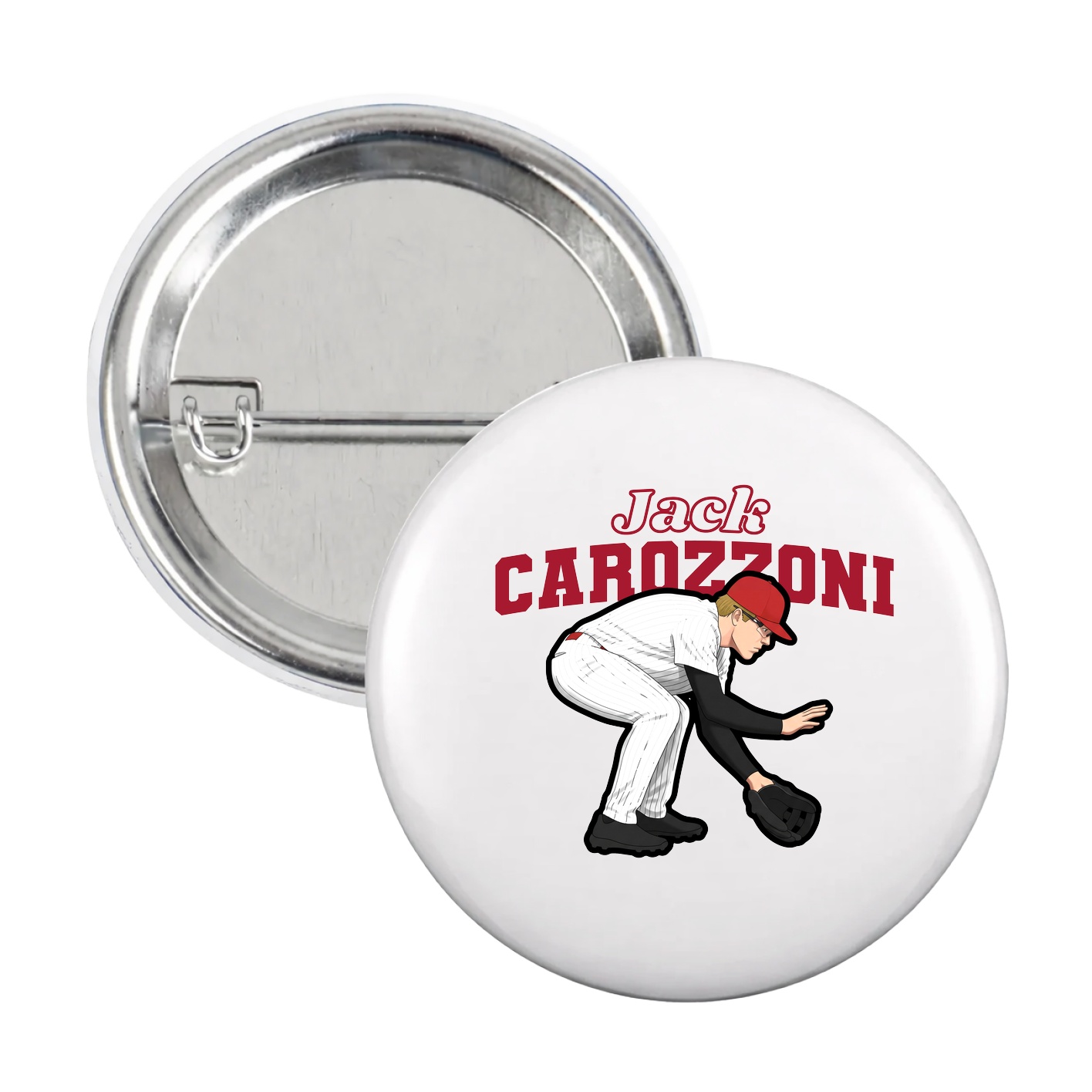 Game Day Button — Name Arch in White