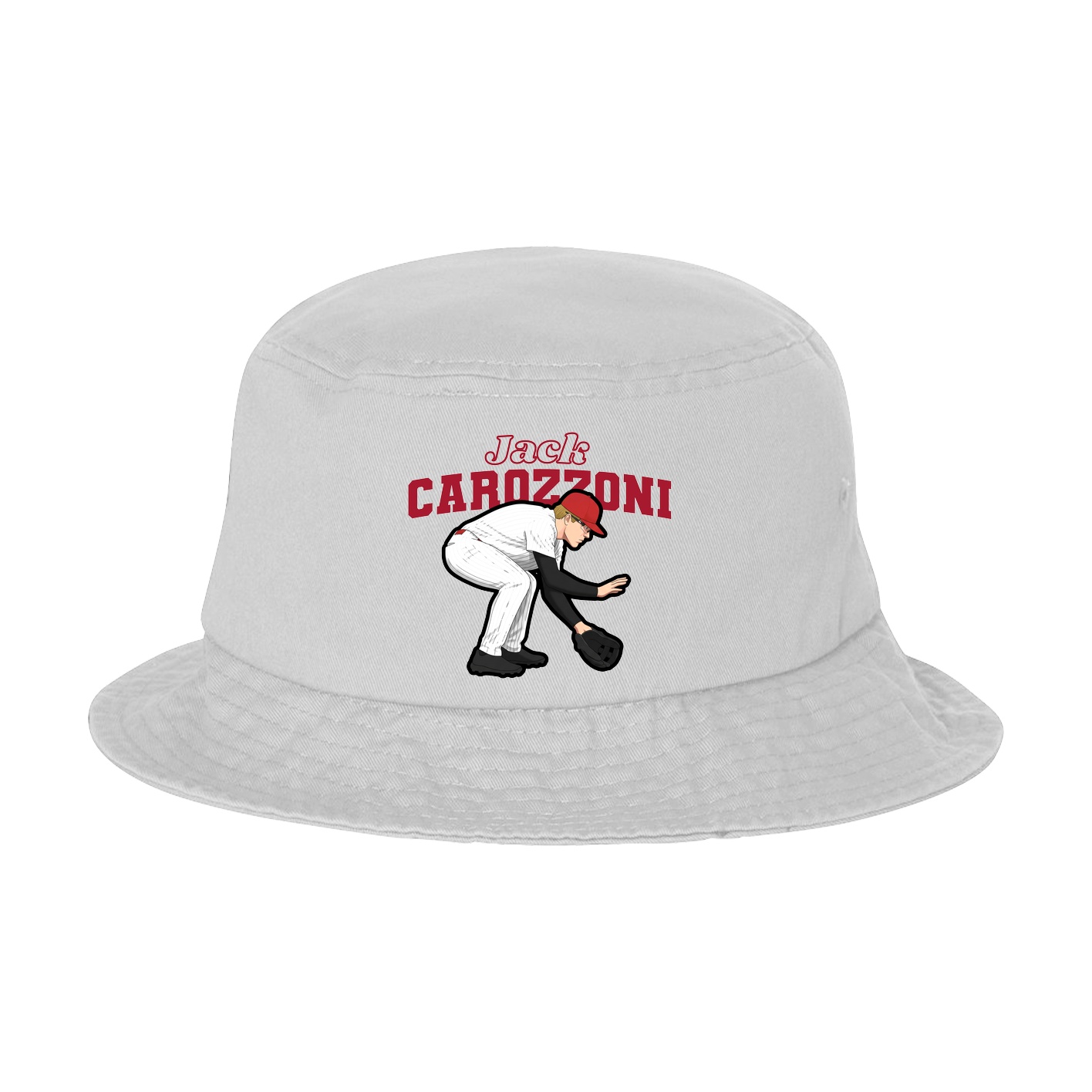 Bucket Cap — Name Arch in White