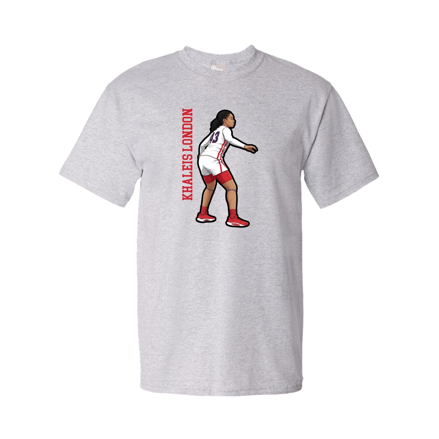 Tee — Name Vertical in Grey